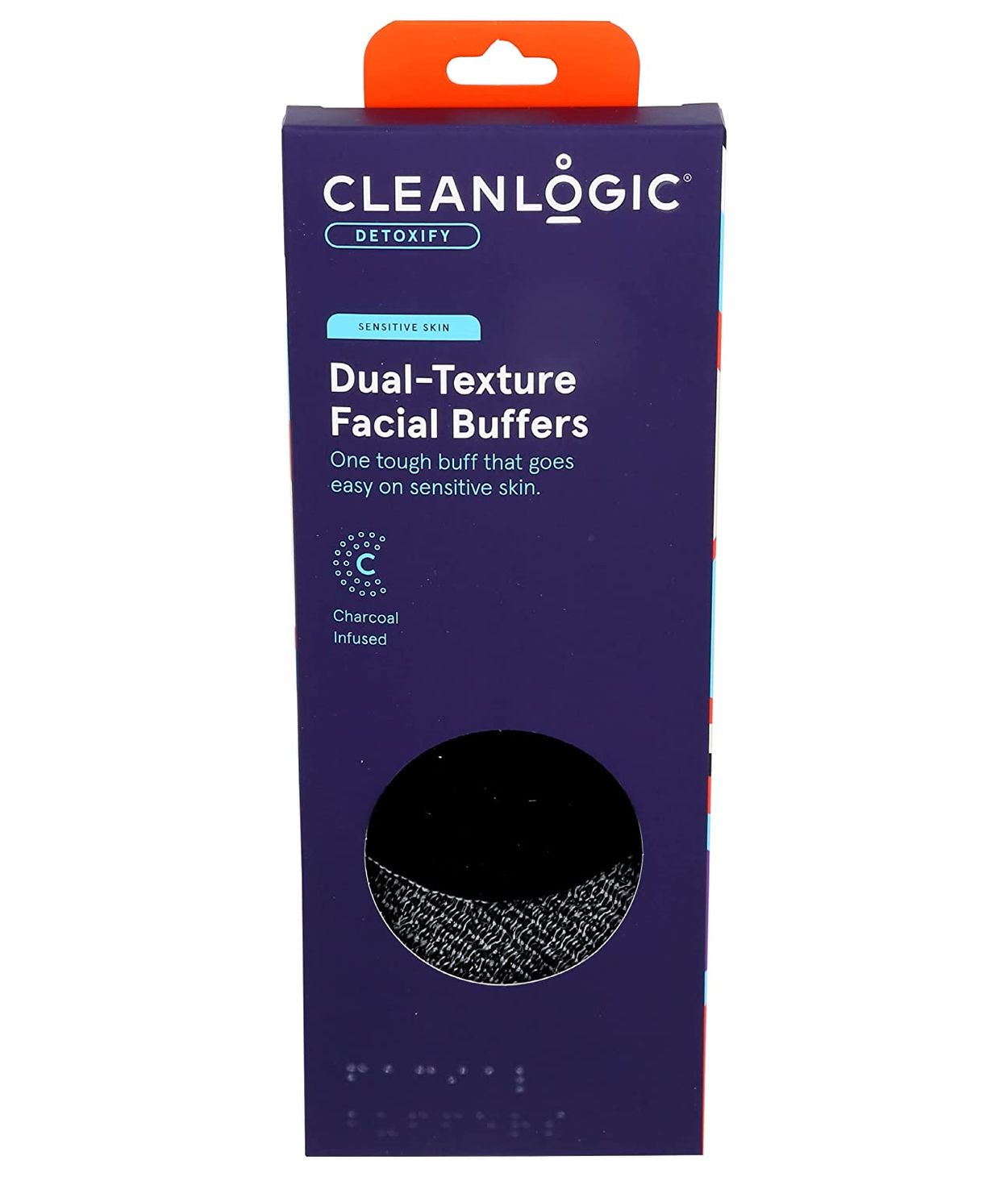 CLEANLOGIC Charcoal Dual-Texture Facial Buffers