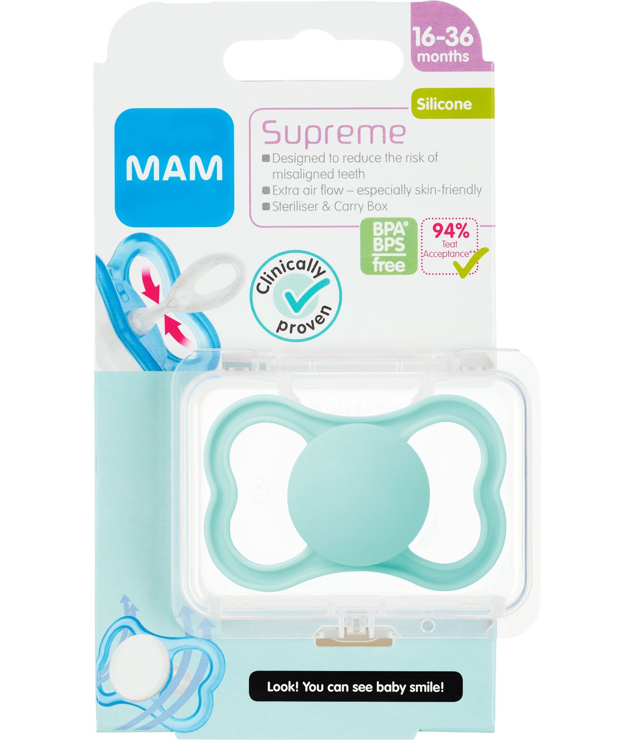 MAM Snuð Supreme 16-36m 1stk