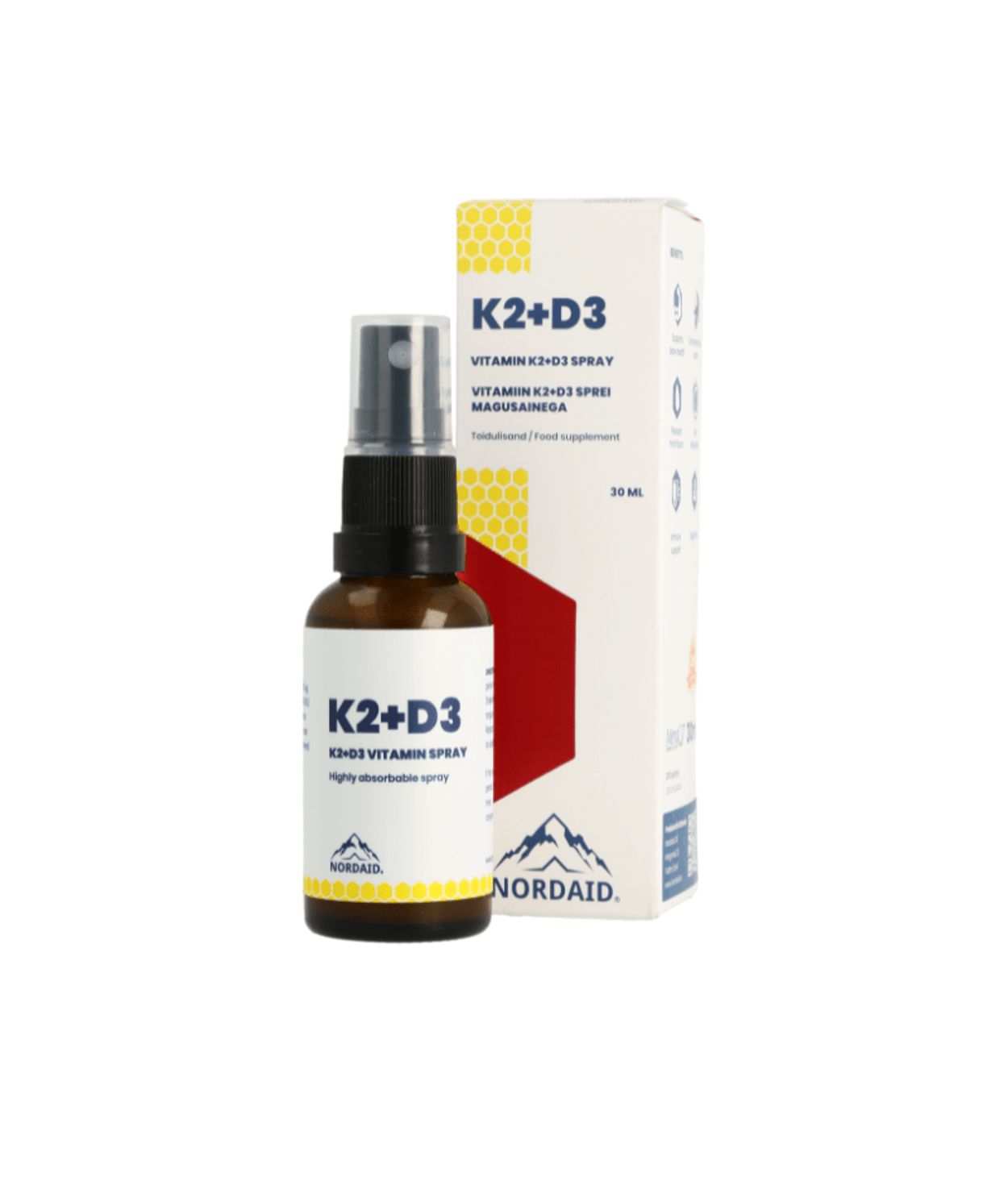 Nordaid K2 +D3 Munnúði 40 dagsskammtar