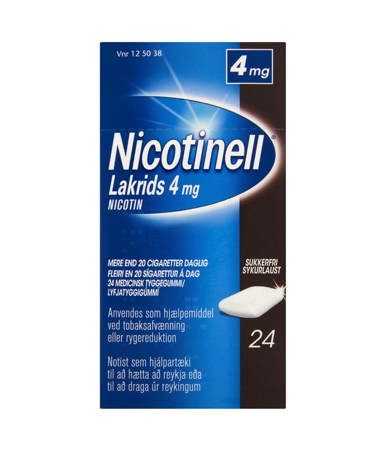 Nicotinell Lakrids tyggigúmmí 4 mg 24 stk