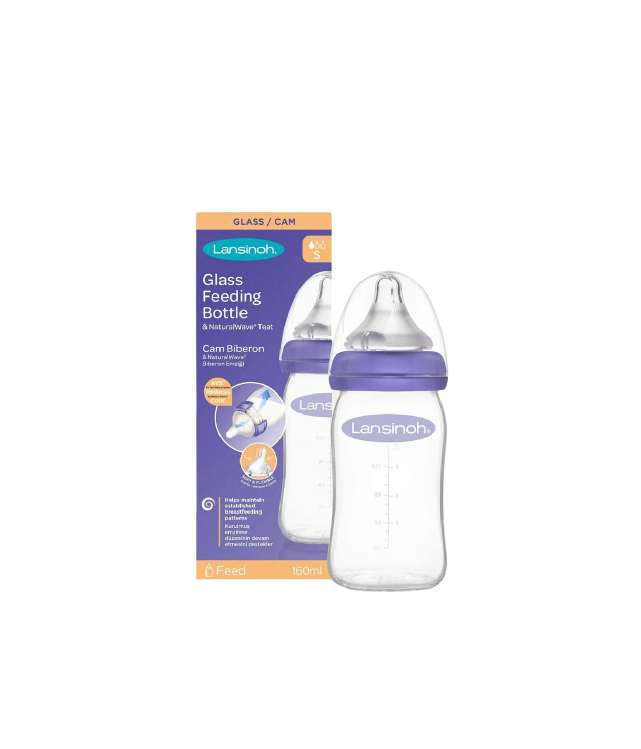 Lansinoh Glerpeli með túttu 160ml