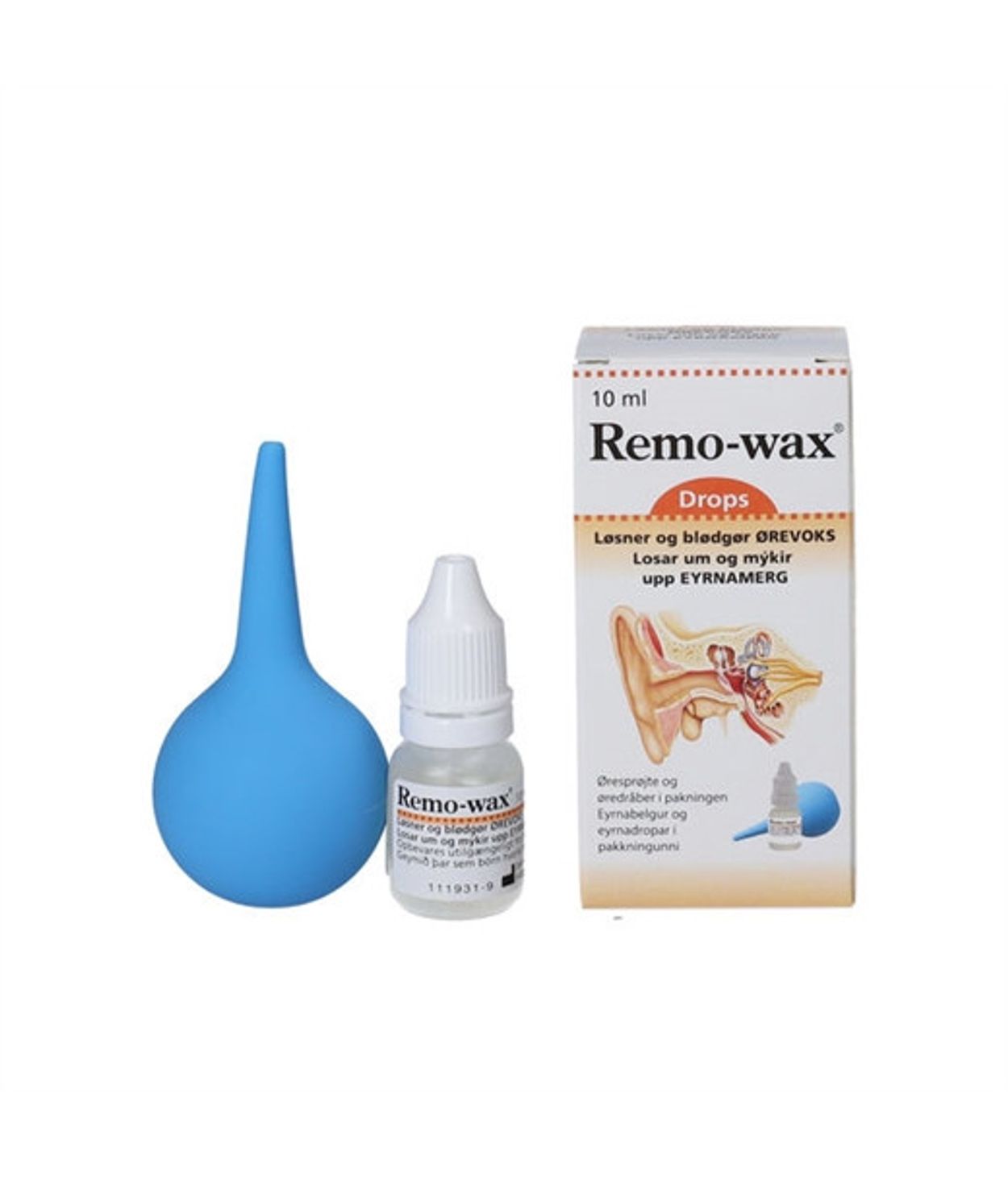 Remo-Wax+ Eyrnadropar 10ml + Sprauta