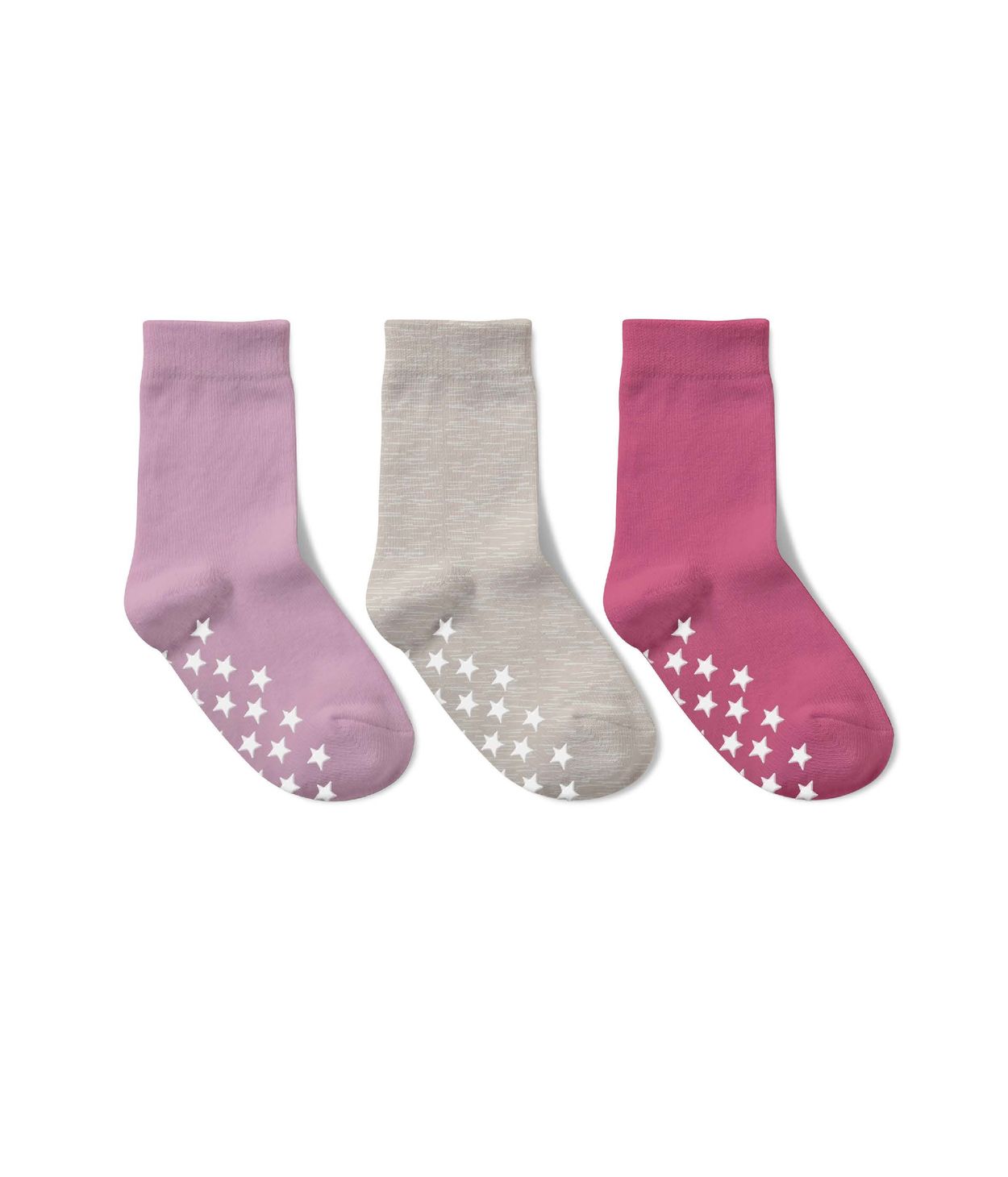 NOZ Barnasokkar með stoppi Bleikir - 3stk í pakka