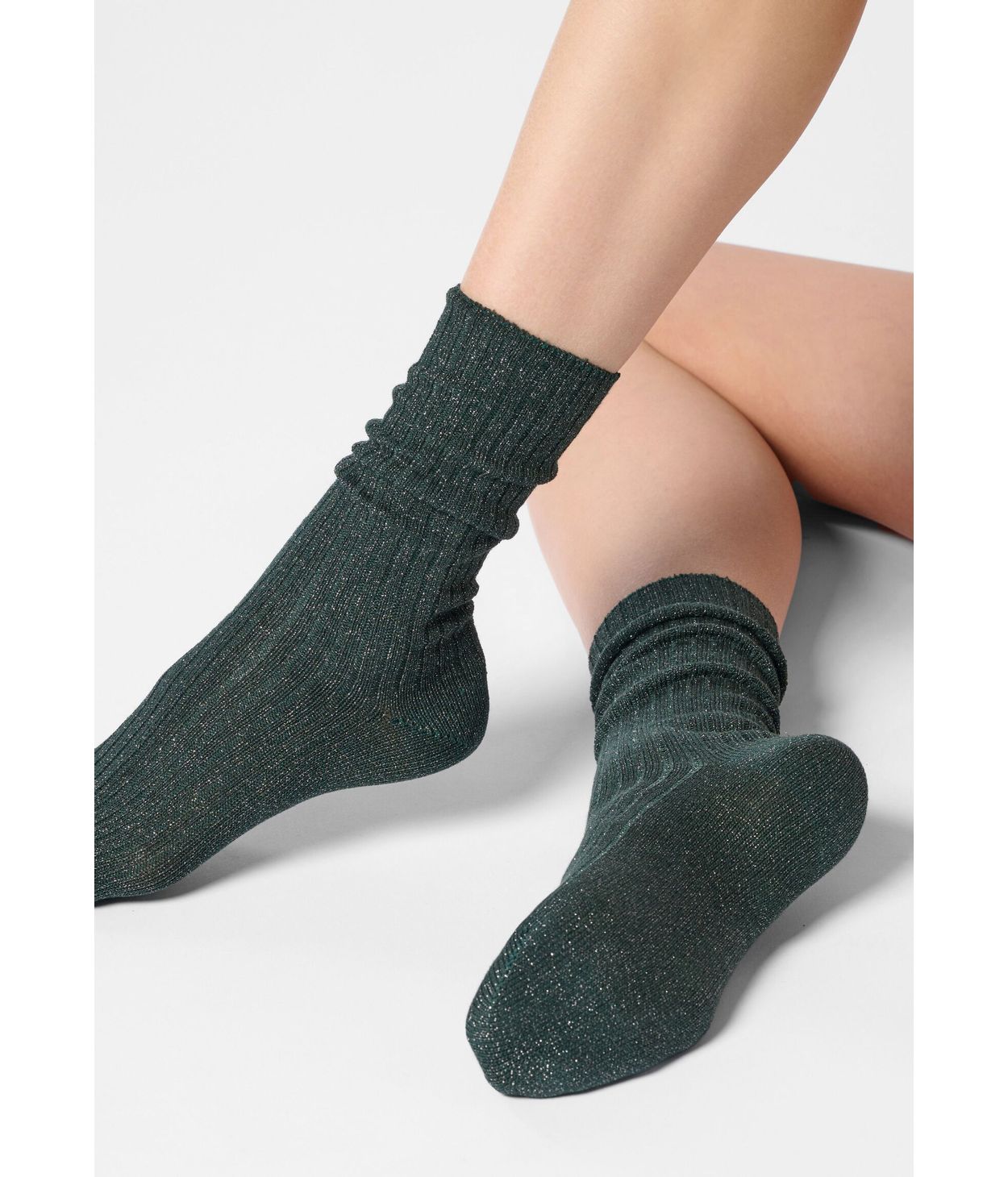 Oroblu Diamond Rib Socks  Forest 2  OS