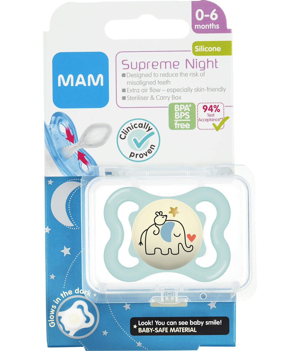MAM Snuð Supreme Night 0-6m 1stk