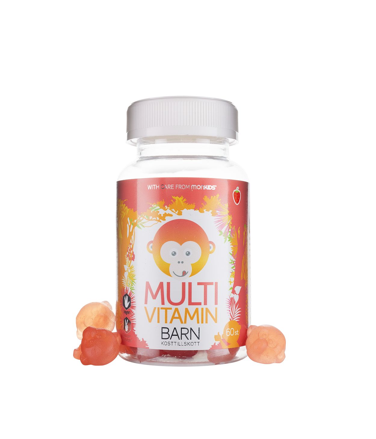 Monkids Fjölvítamín með Jarðaberjabragði 60stk