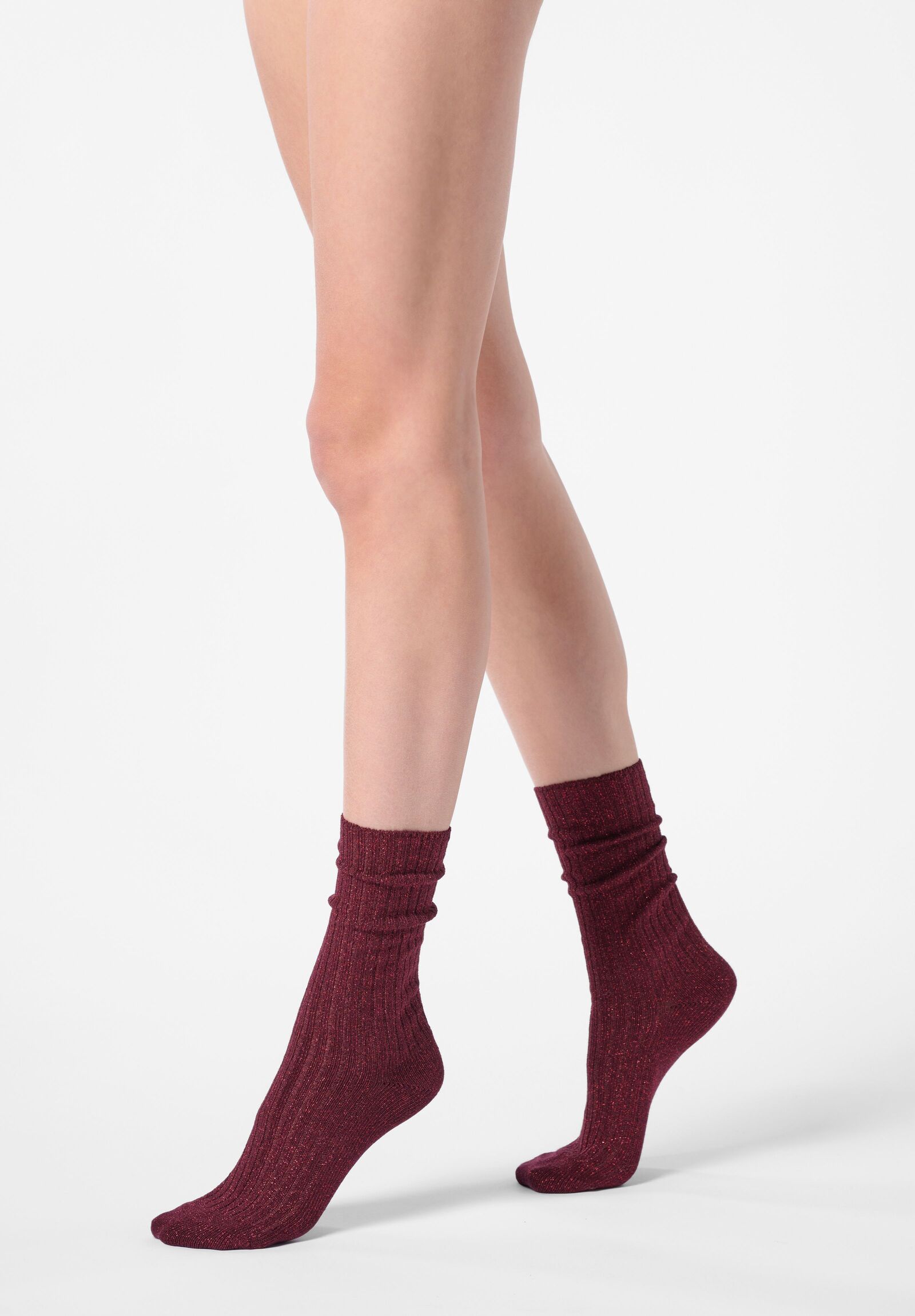 Oroblu Diamond Rib Socks  DeepRed  OS