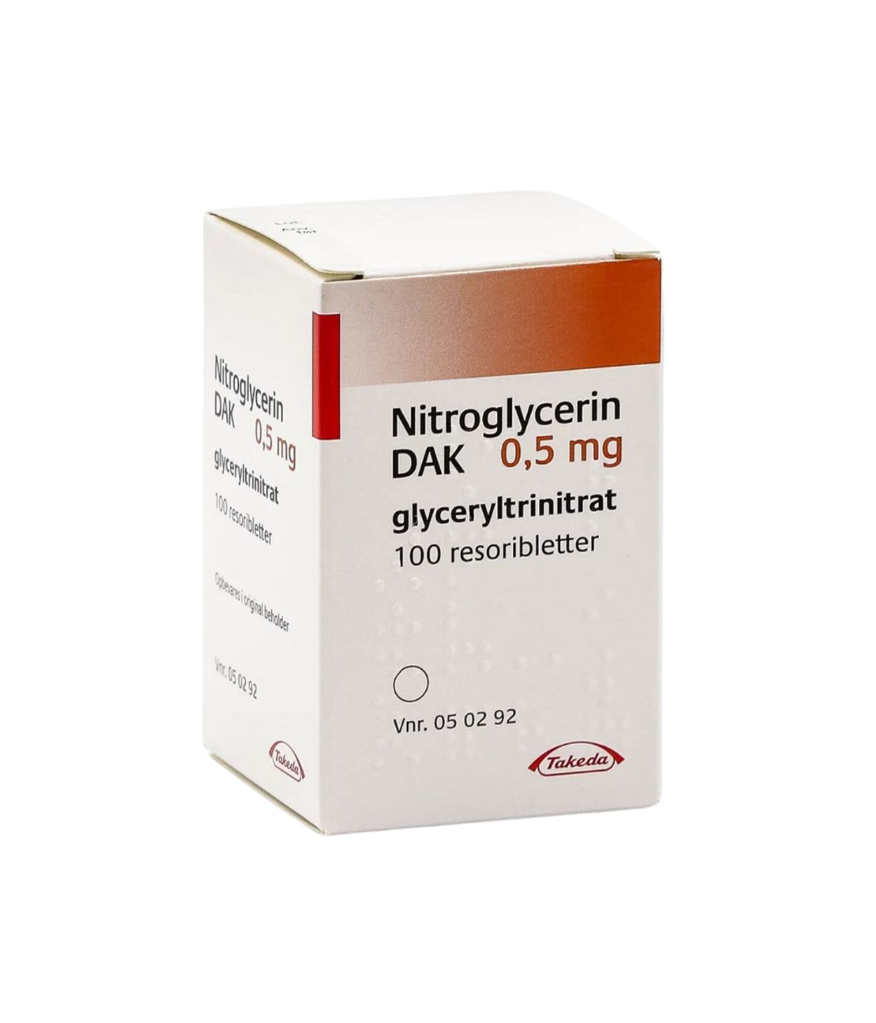 Nitroglyserin DAK tungur.t 0,50 mg 100 stk