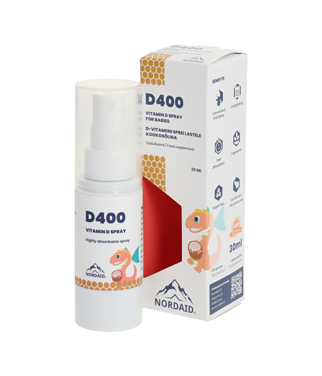 Nordaid D400iu með MCT Kókos Olíu 0-3 ára 200sk