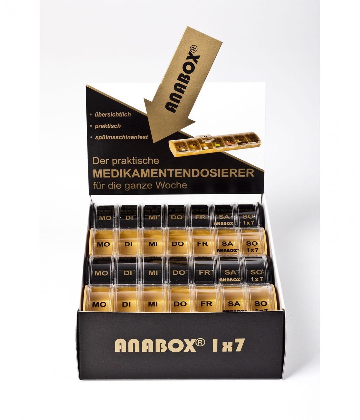 Vikuskammtabox 2 litir (gyllt,svart)