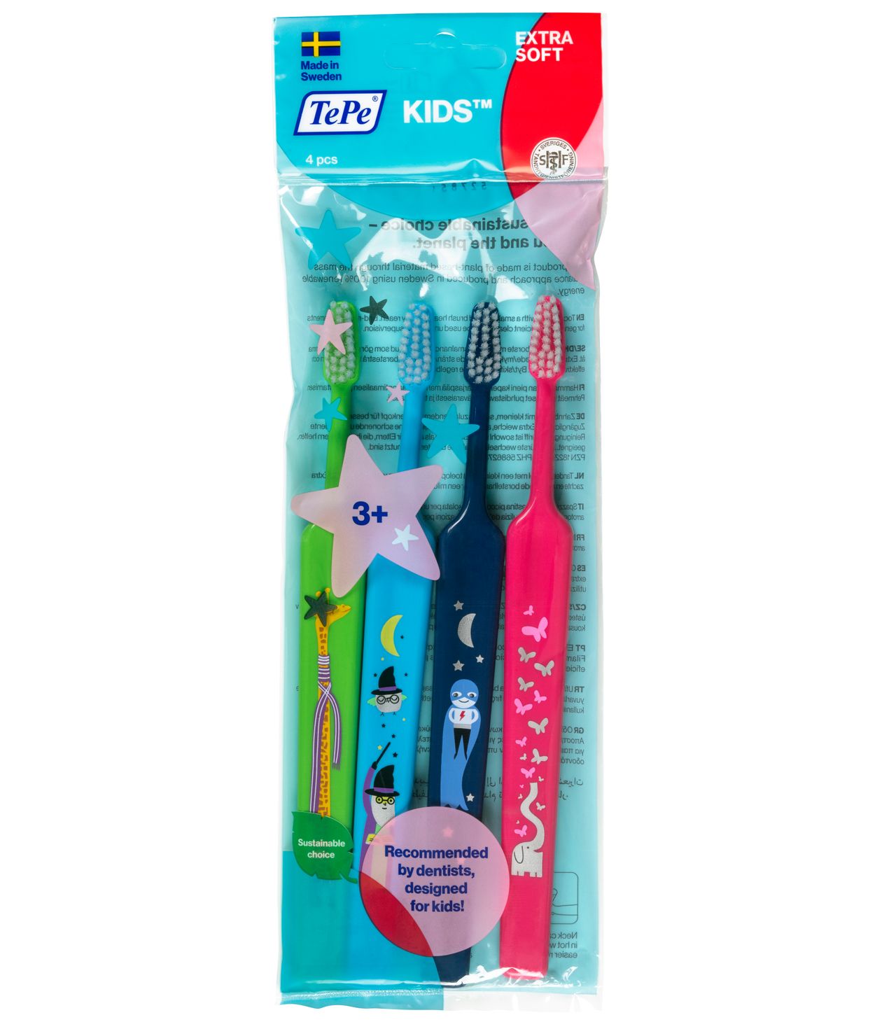 TePe Compact Kid X-soft Zoo Tannbursti 4stk