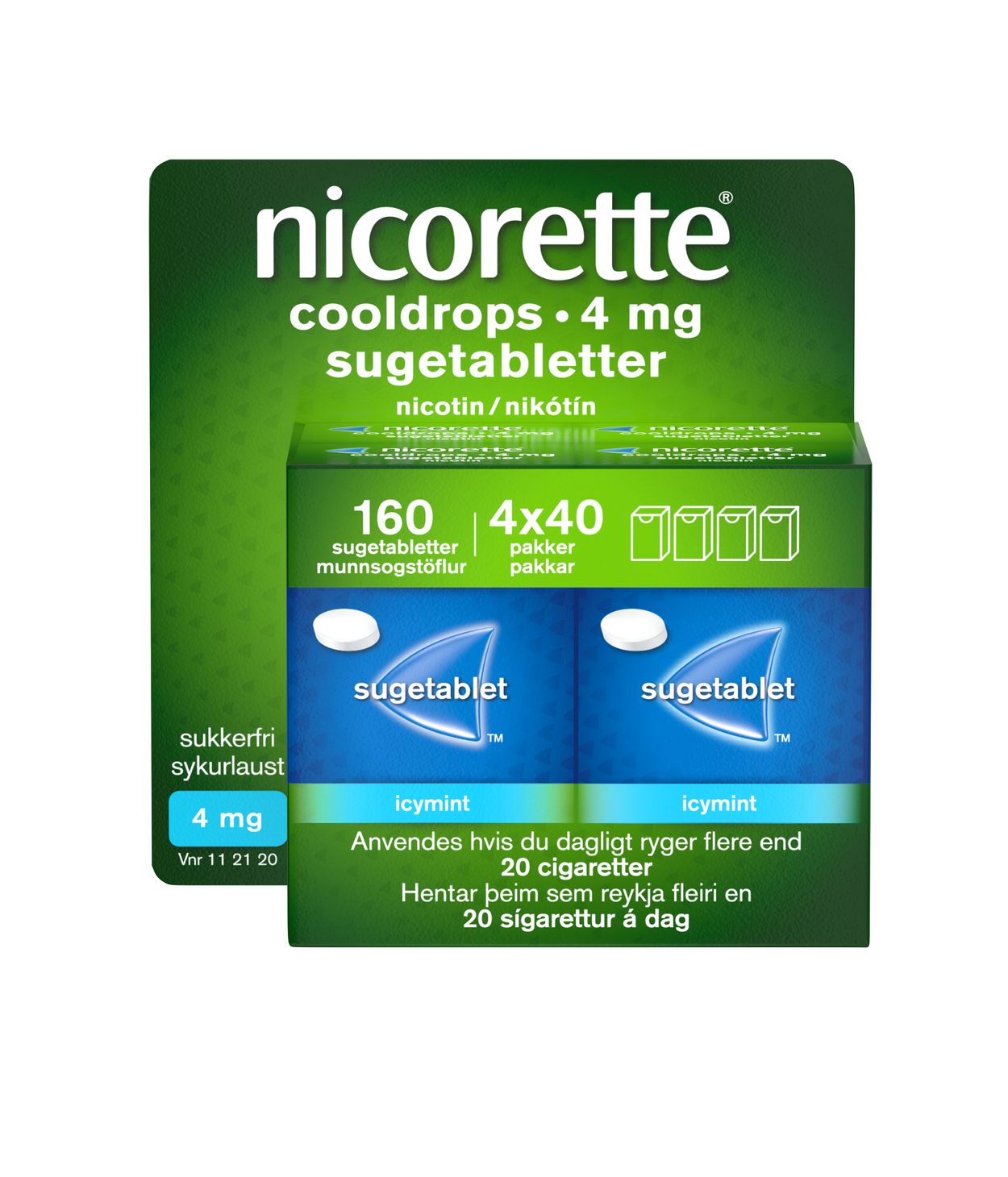 Nicorette Cooldrops munns.tafla 4mg 160stk
