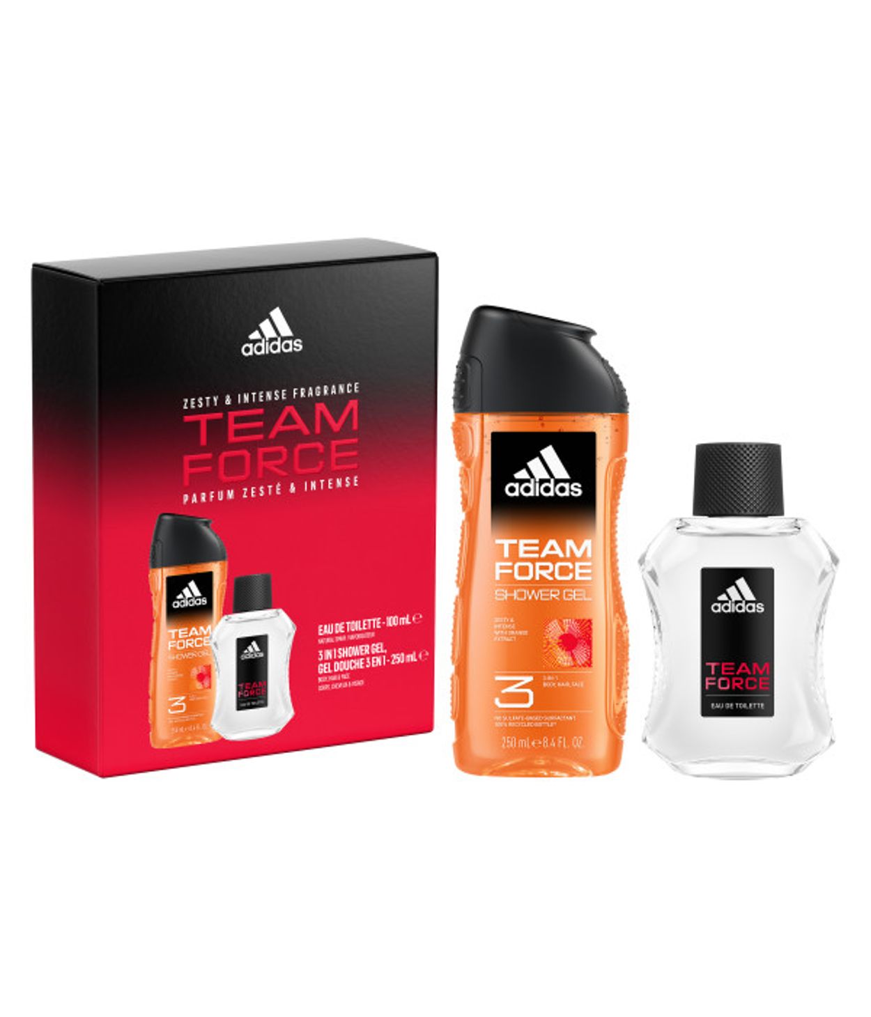 Adidas Team Force edt 100ml, Shower Gel 250ml