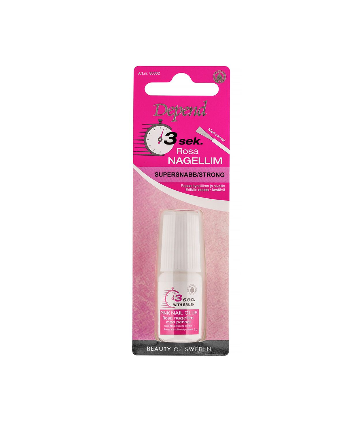 Depend Naglalím Bleikt með Bursta 3 sec