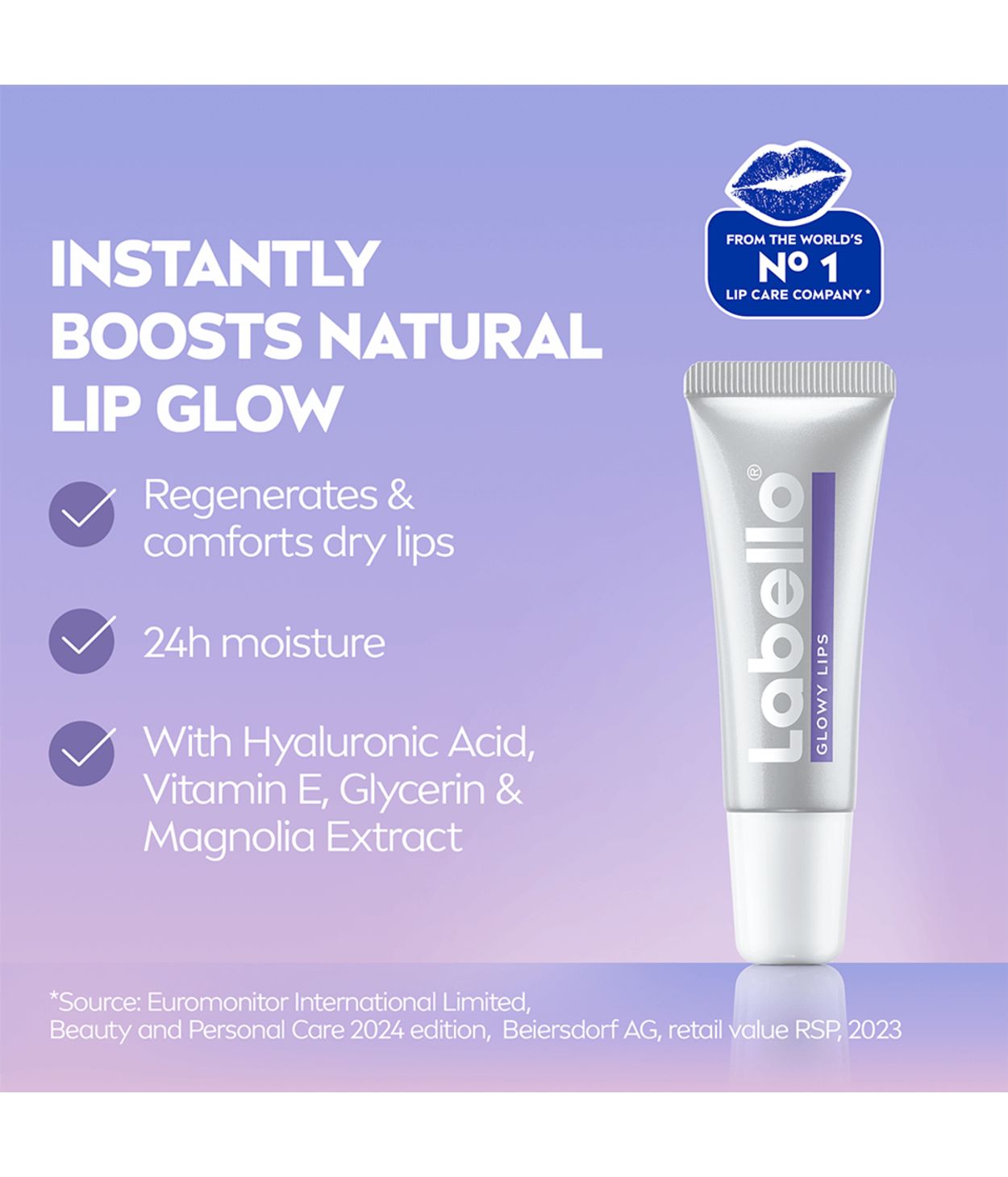 Labello Glowy Lips Magnolia 24h Moisture SPF30