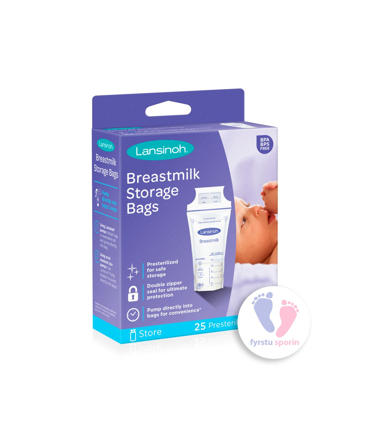 Lansinoh Geymslupokar Fyrir Brjóstamjólk 25stk