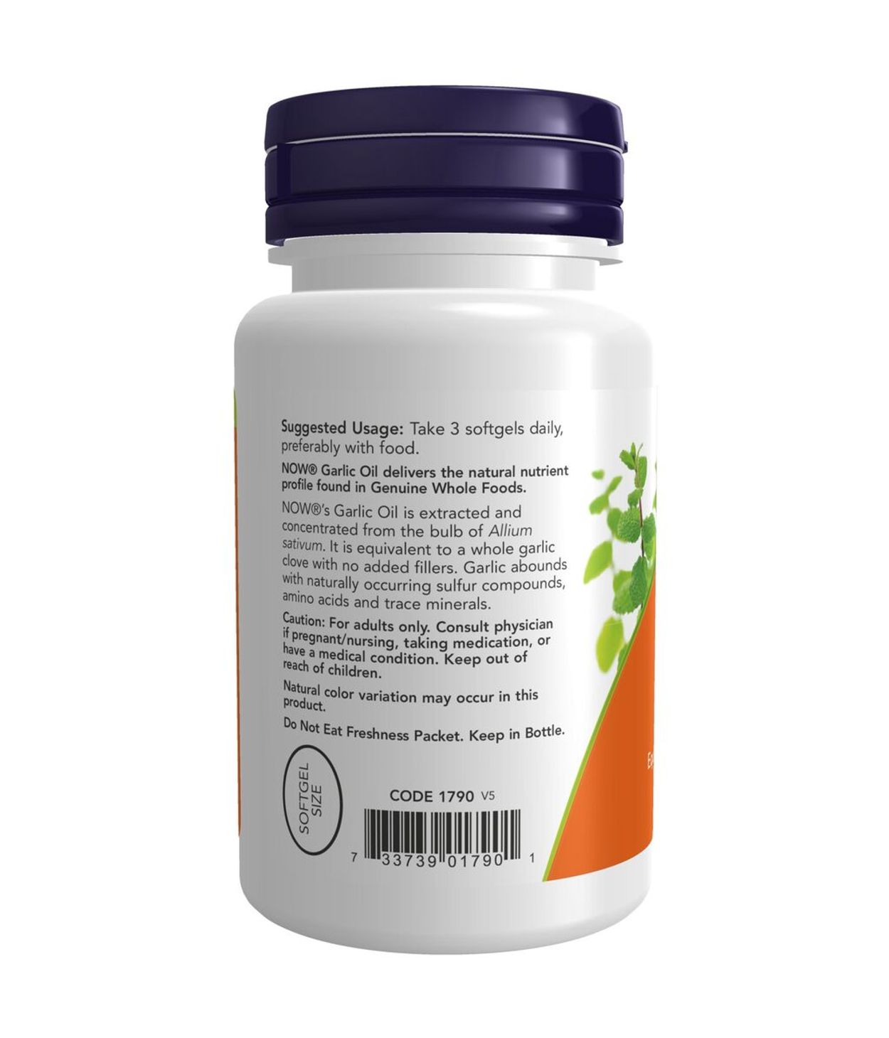 NOW Garlic Oil 100tbl 1500mg