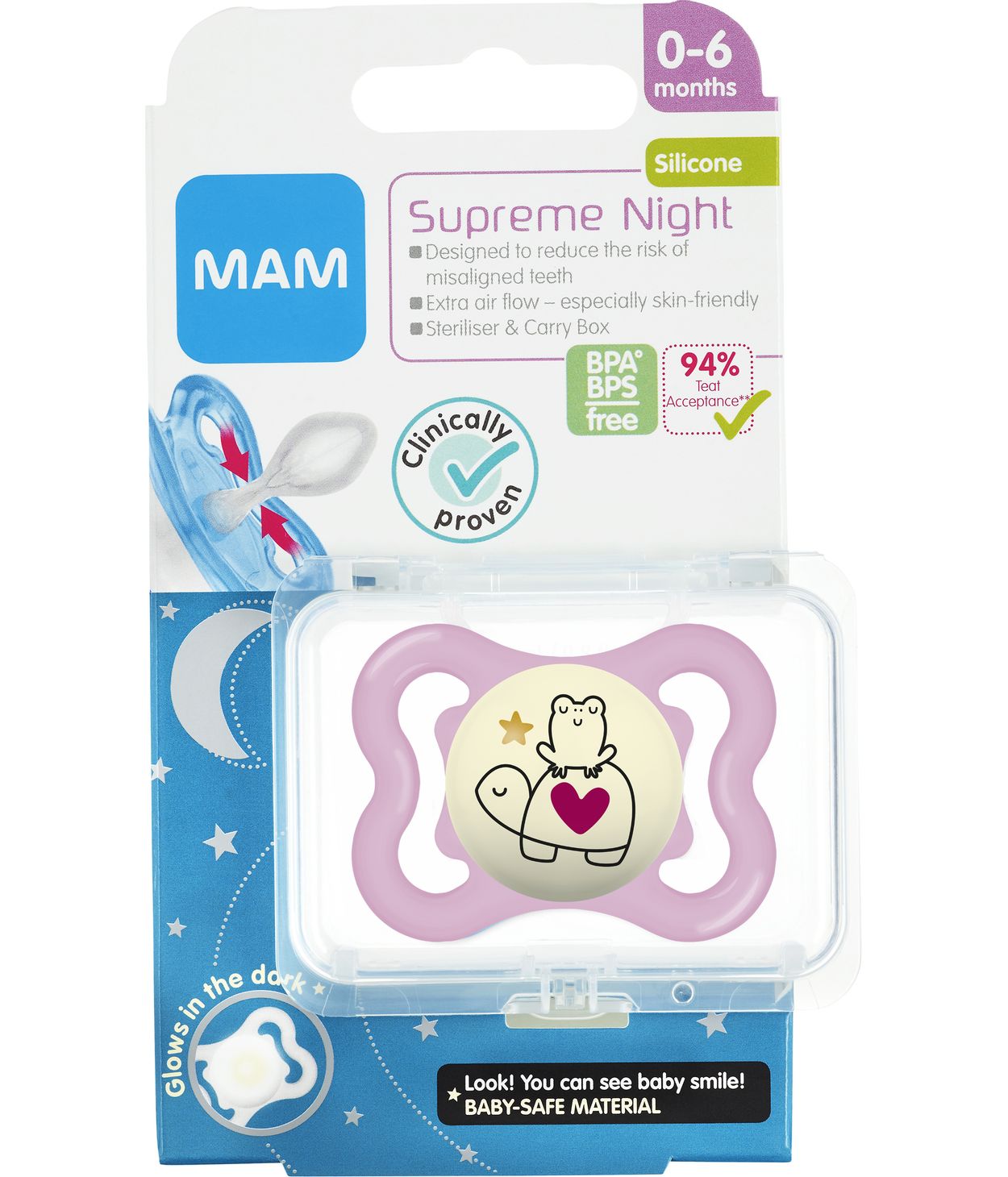 MAM Snuð Supreme Night 0-6m 1stk