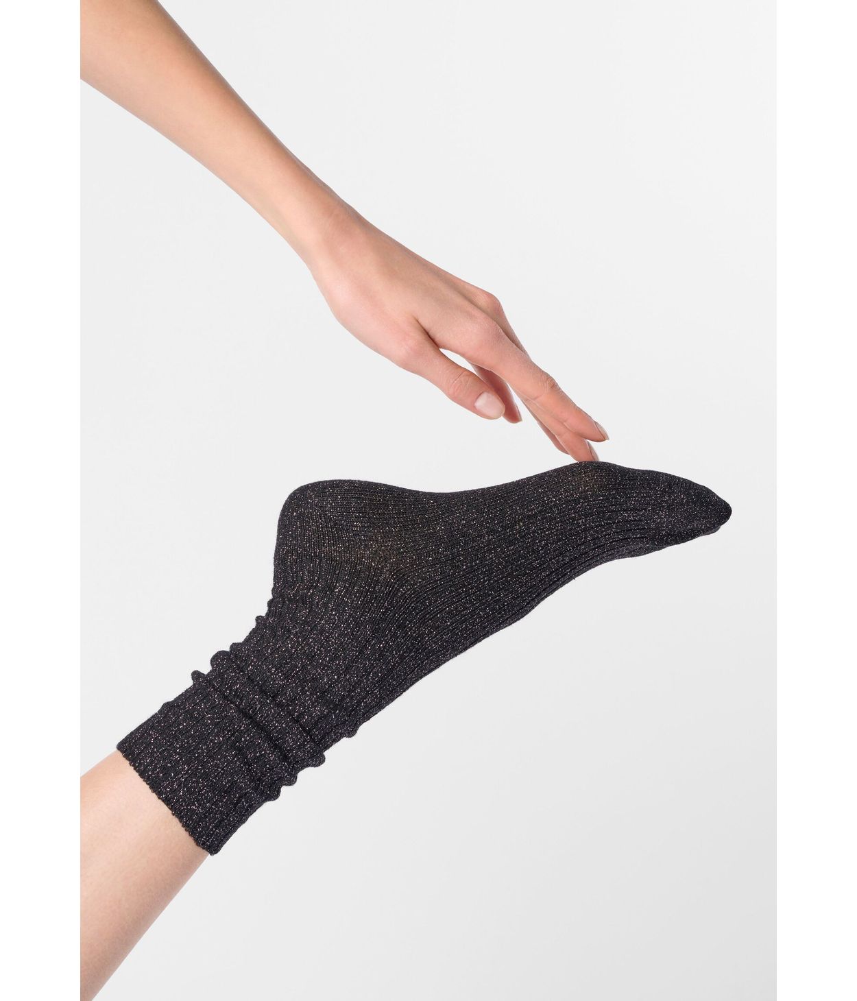 Oroblu Diamond Rib Socks  Black/Silver  OS