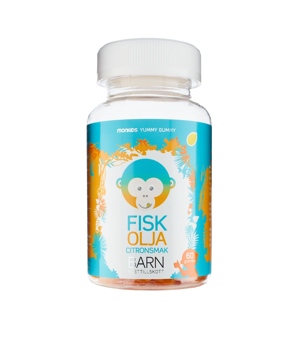 Monkids Fiskiolía Omega-3 Sítrónu 60stk