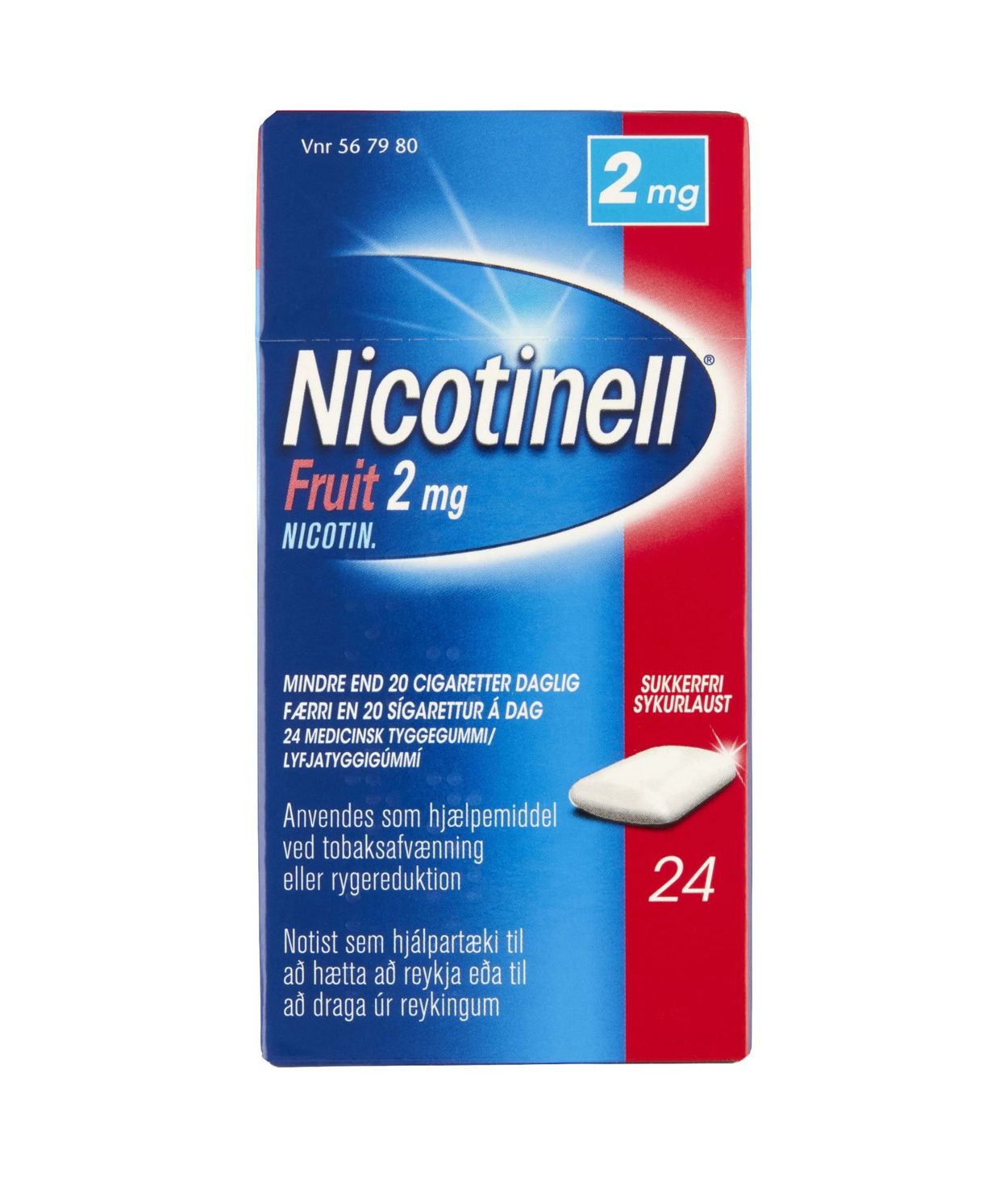 Nicotinell Fruit tyggigúmmí 2 mg 24 stk