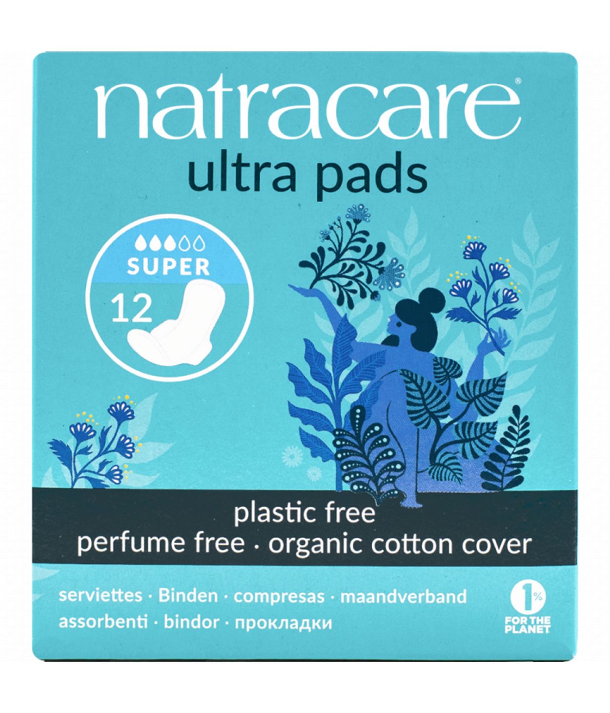 NATRACARE Ultra Pads Super m/vængjum 12stk