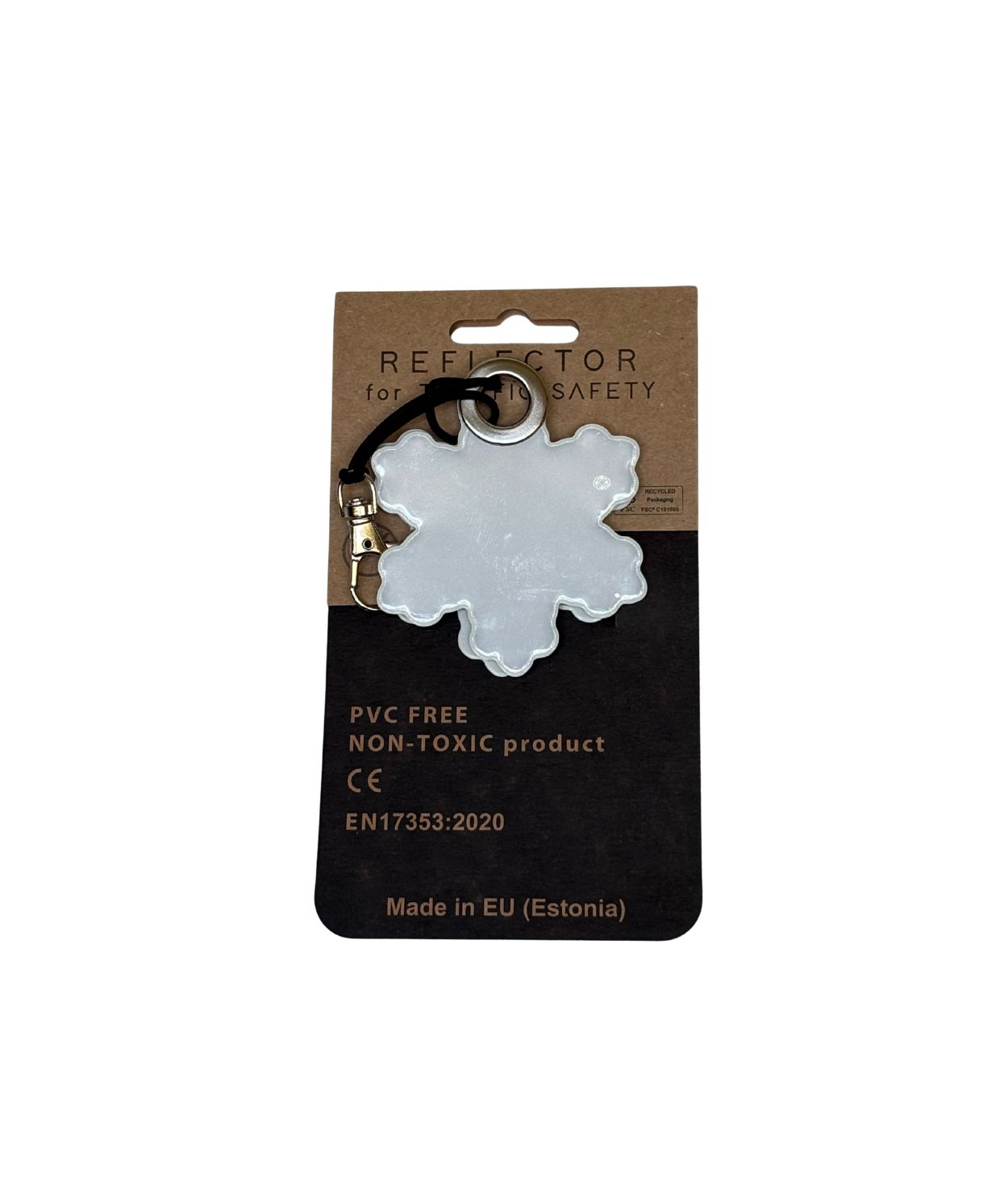 Endurskinsmerki Hvítt Snjókorn m/stálhring