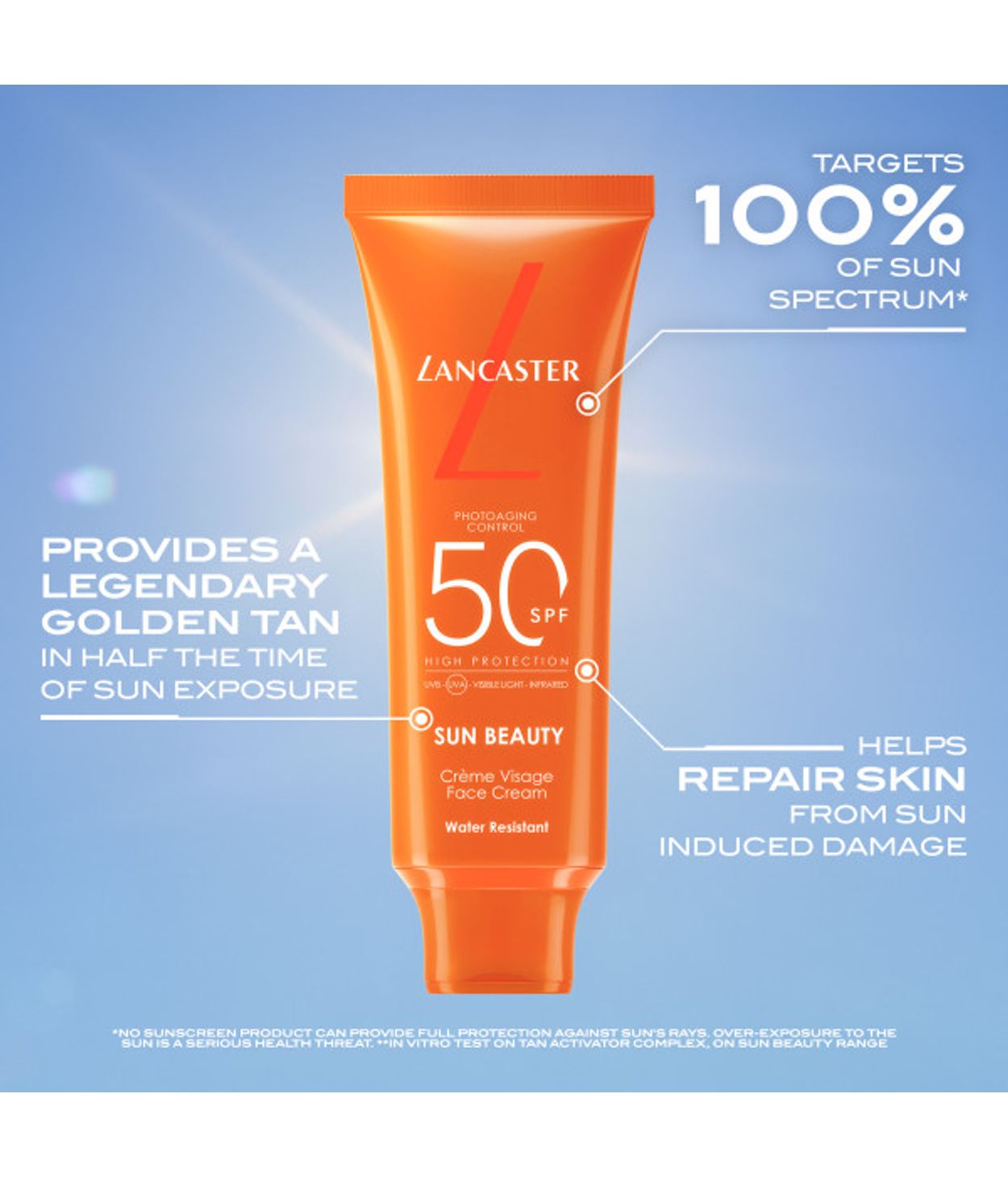 LANCASTER Sun Beauty Velvet Cream Face SPF30 50ml