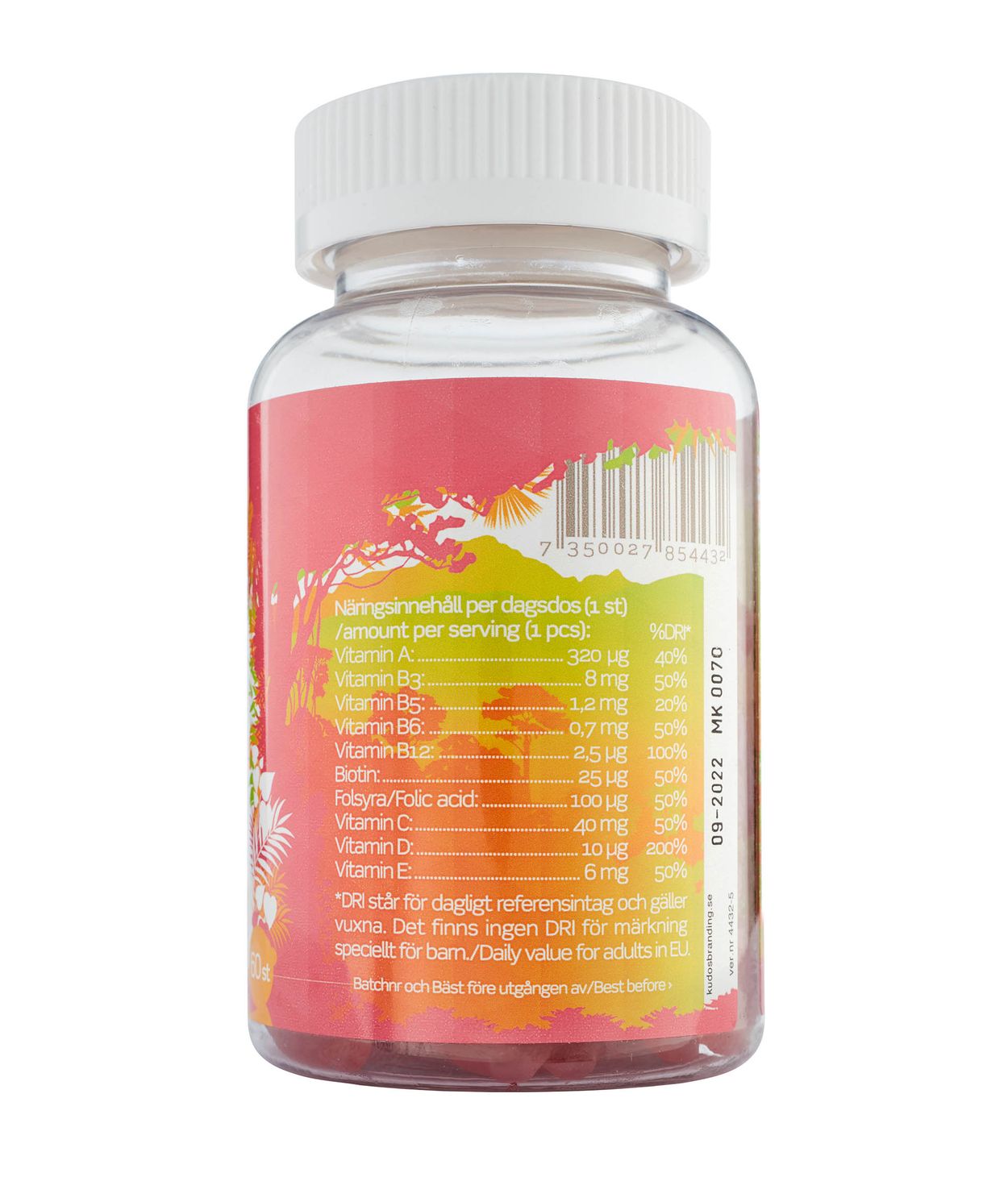 Monkids Fjölvítamín með Hindberjabragði 60stk