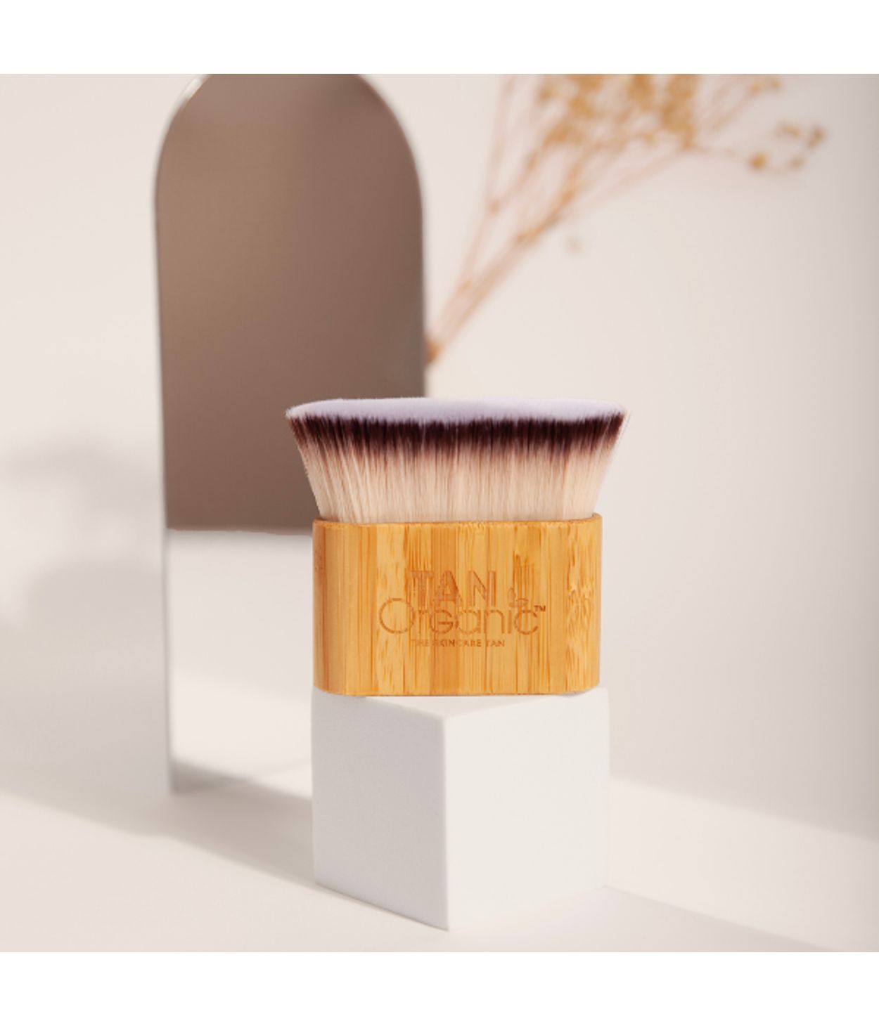 Tan Organic Bamboo Kabuki Body Brush