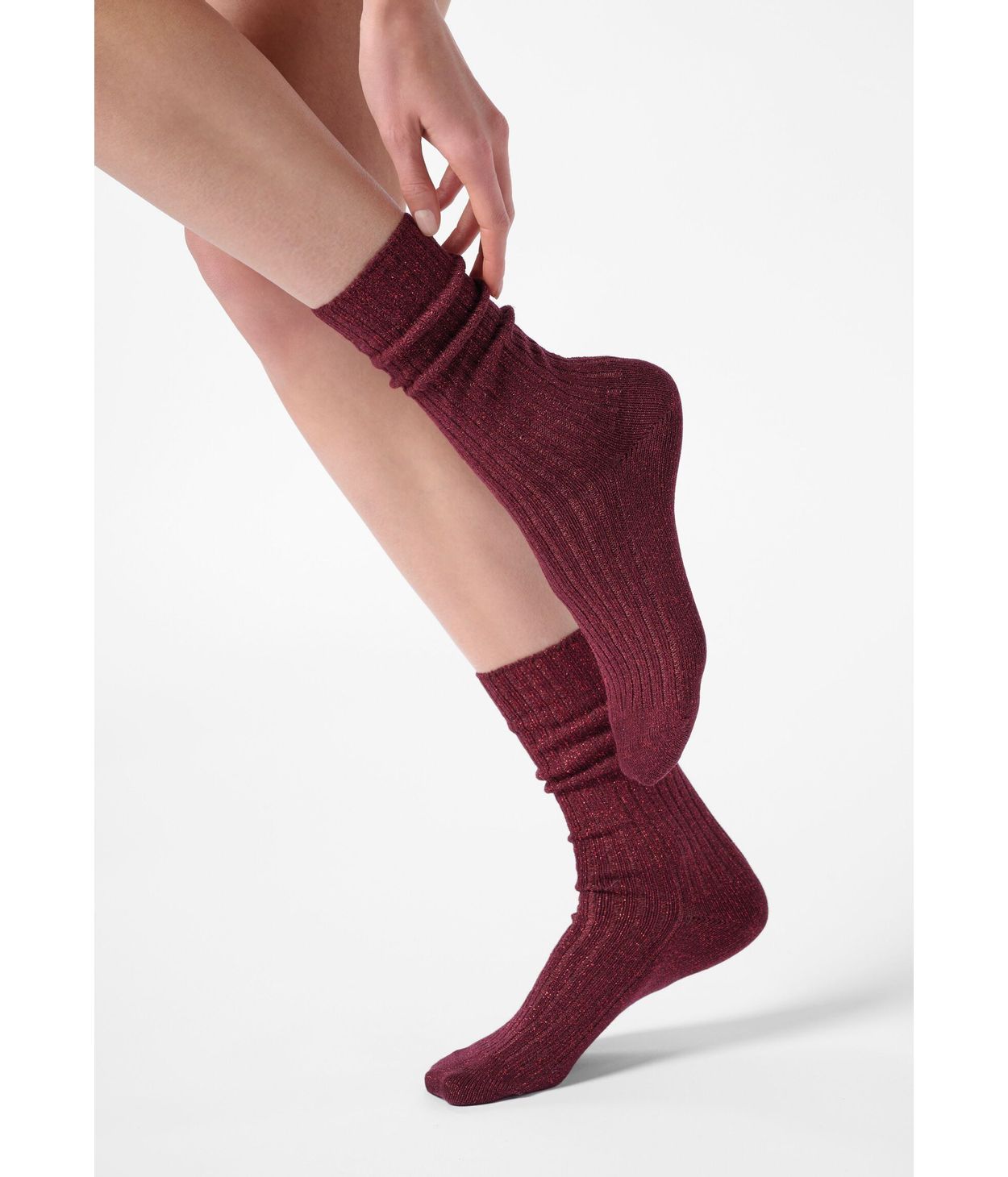 Oroblu Diamond Rib Socks  DeepRed  OS