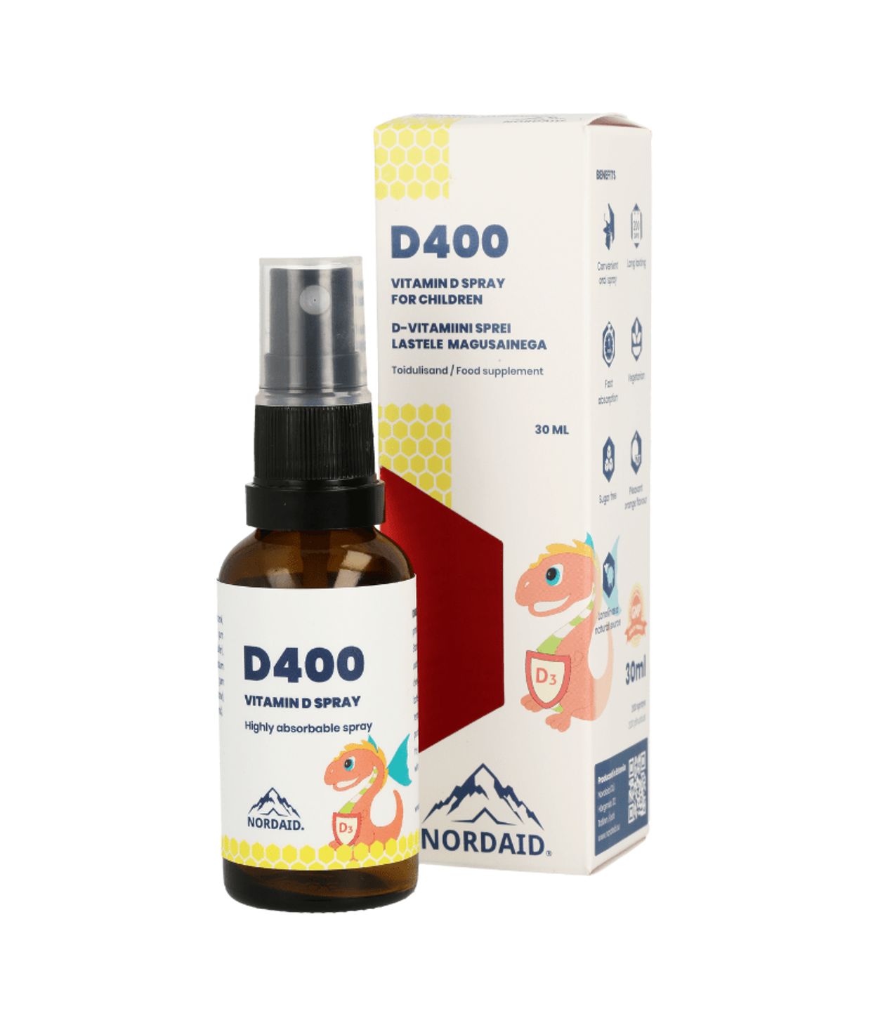 Nordaid D3 Spray 400iu fyrir börn 3-12 ára 30ml