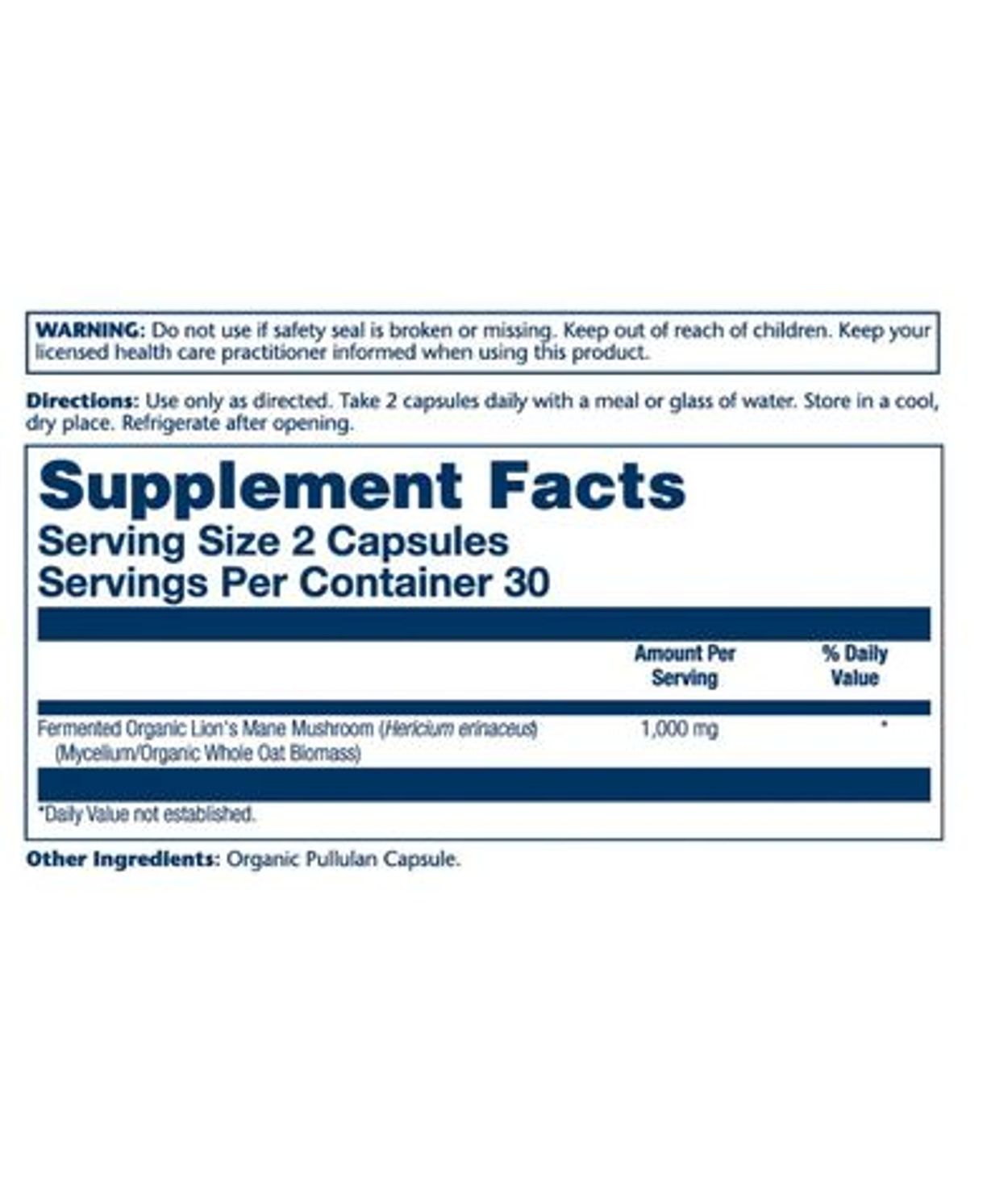 SOLARAY Fermented Lion's Mane 1000mg 60stk
