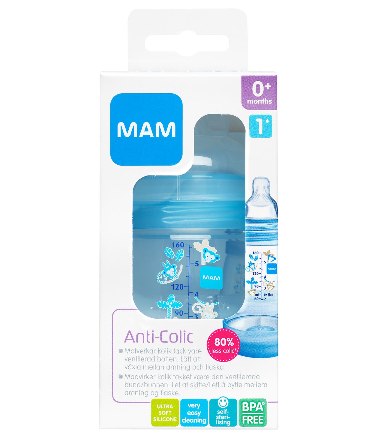 MAM Peli 160ml Anti Colic 0mán+