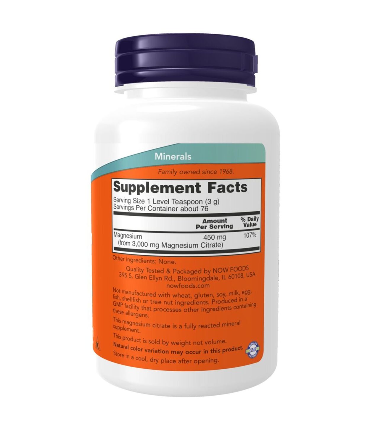 NOW Magnesium Citrate duft 227gr