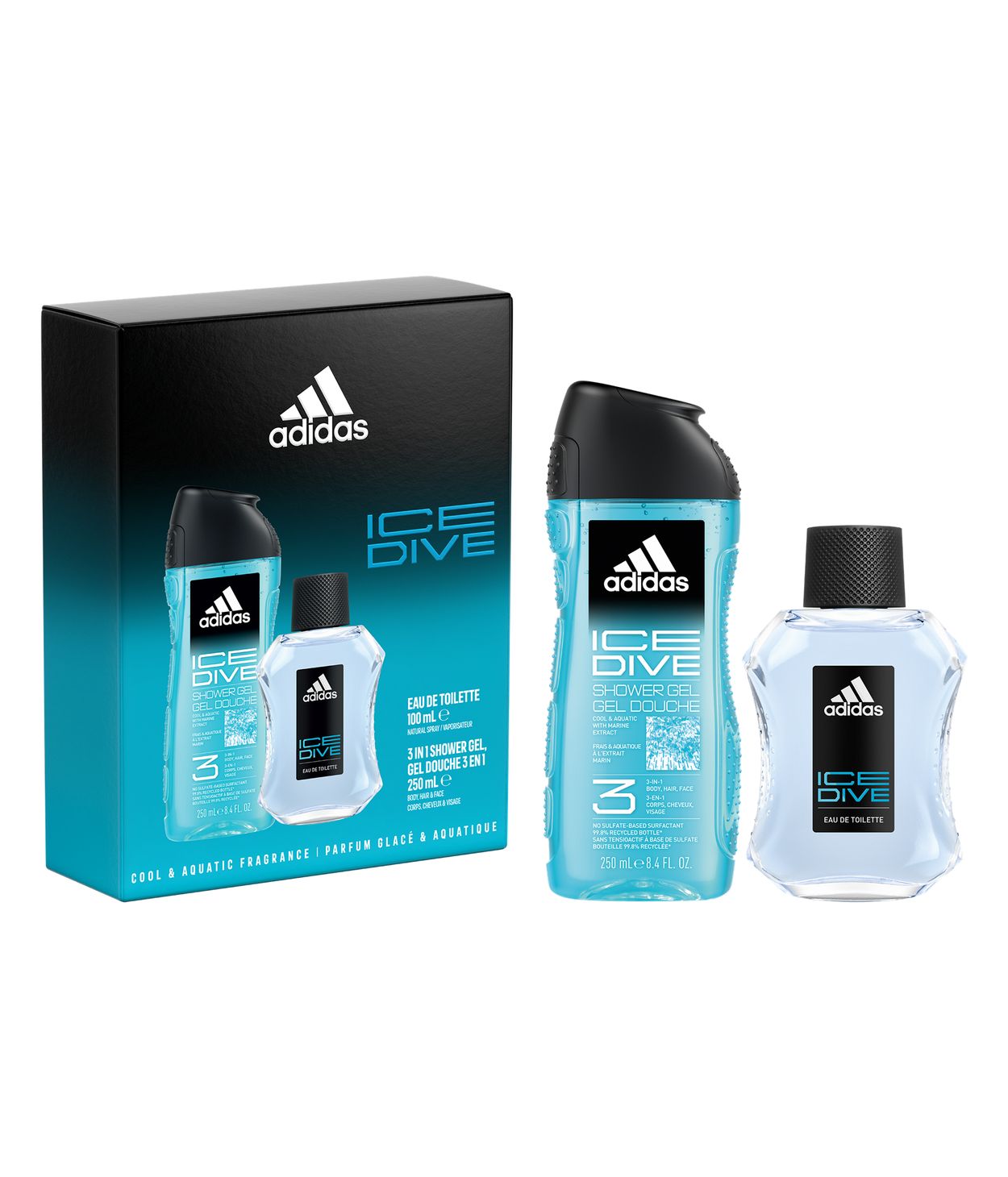 Adidas Ice Dive edt 100ml, Shower Gel 250ml