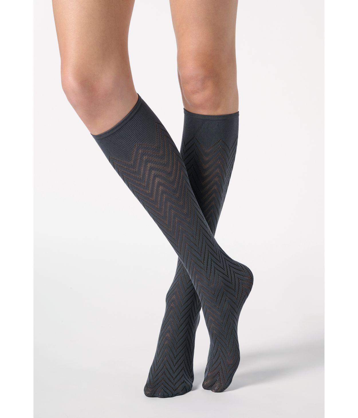 Oroblu Tweed kneehigh nearly black