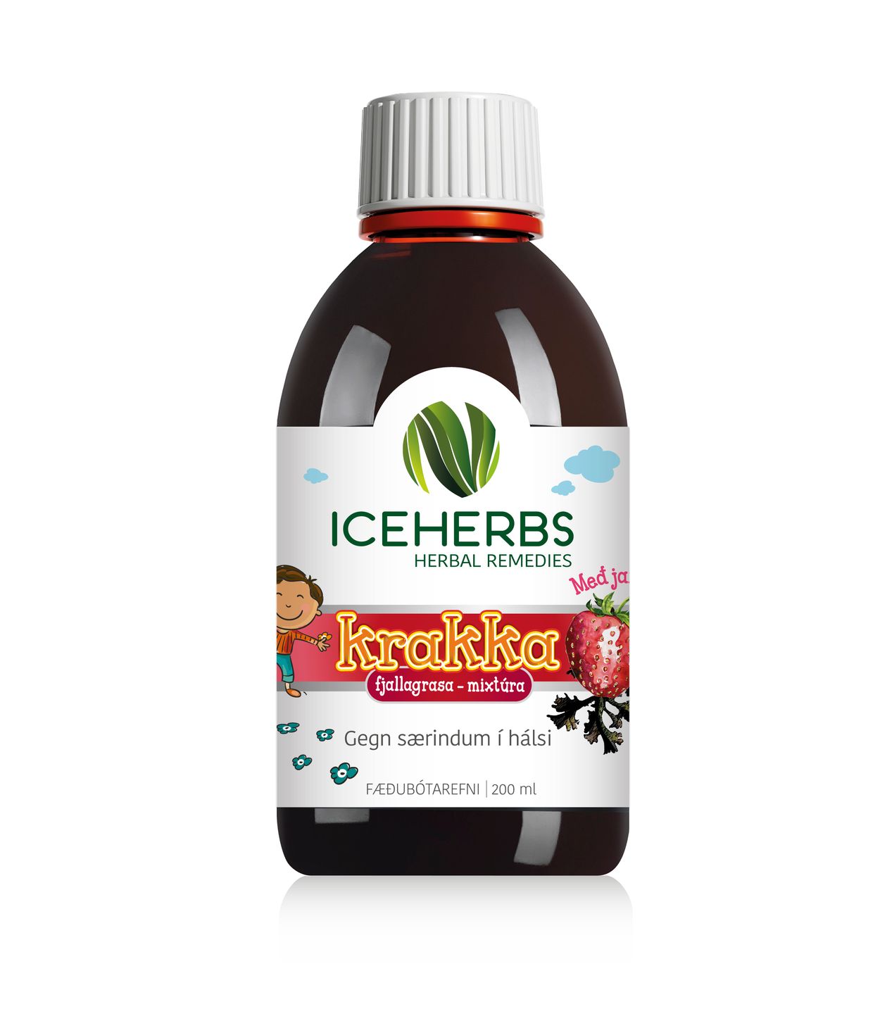 ICEHERBS Krakkamixtúra Jarðaberjabragð 200ml