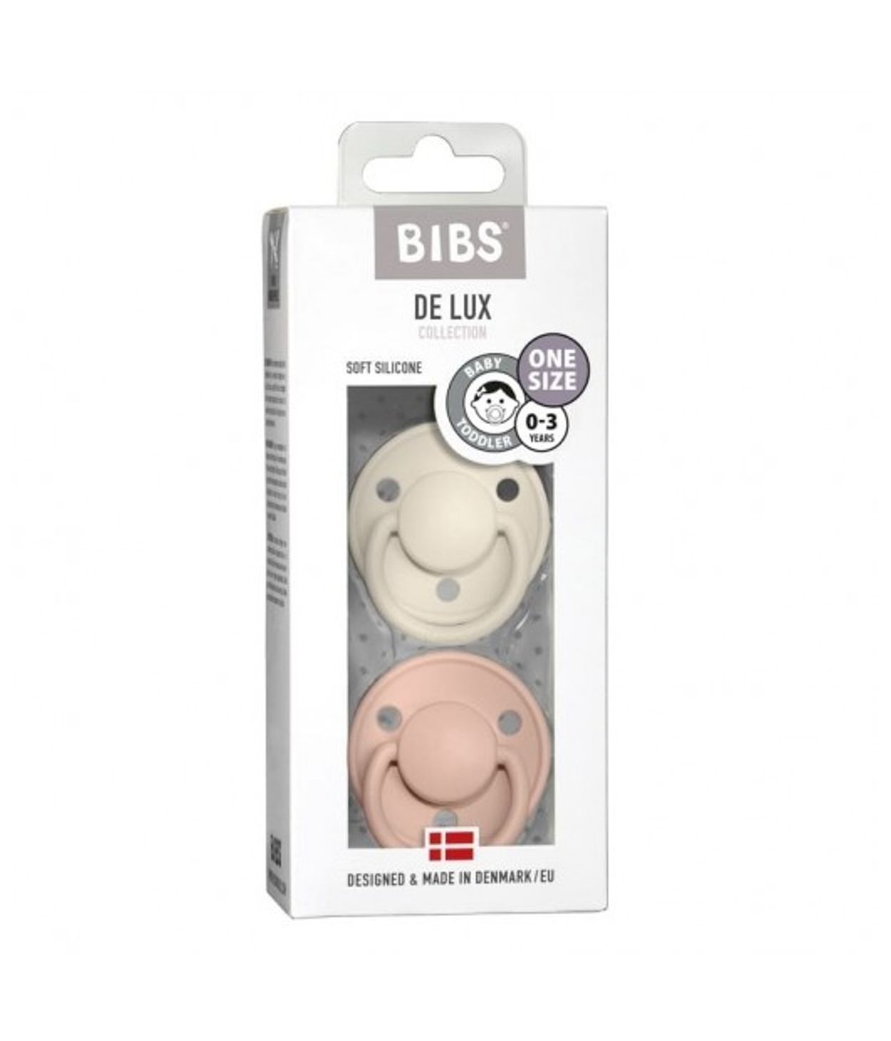 BIBS De Lux Ivory/Blush Silicone One size
