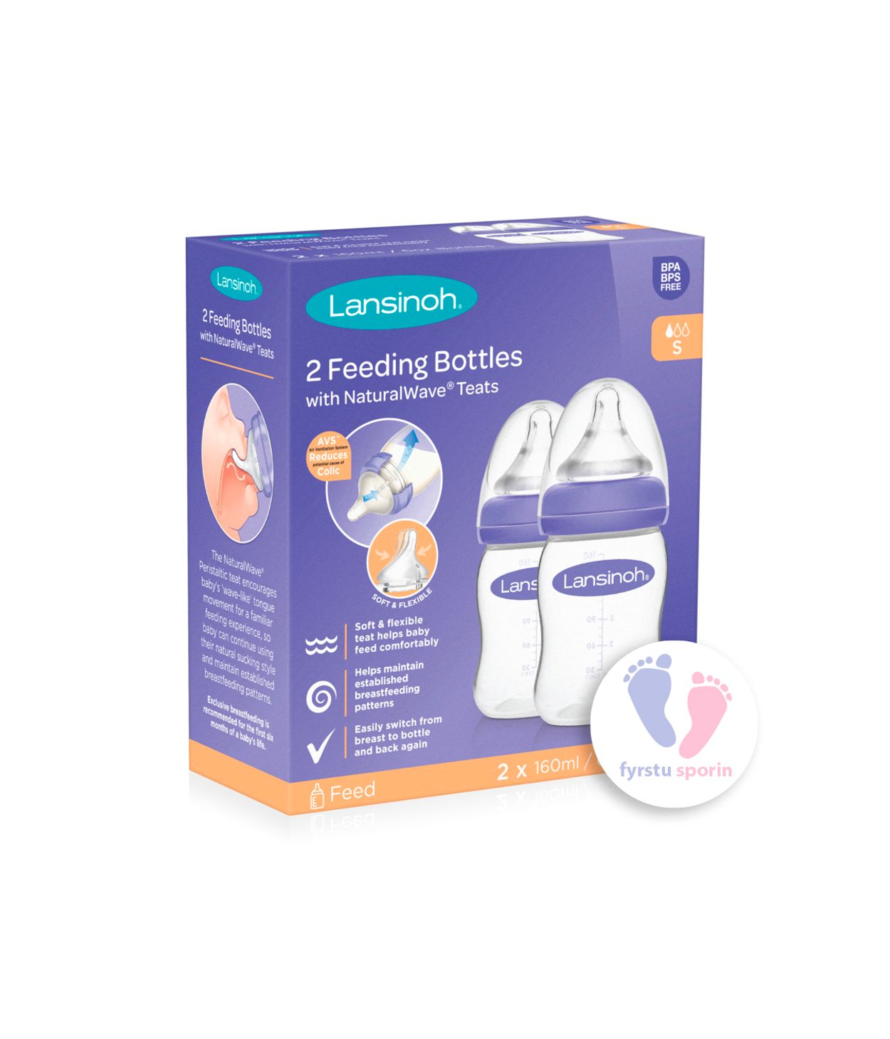 Lansinoh Peli Með Túttum 2x160ml