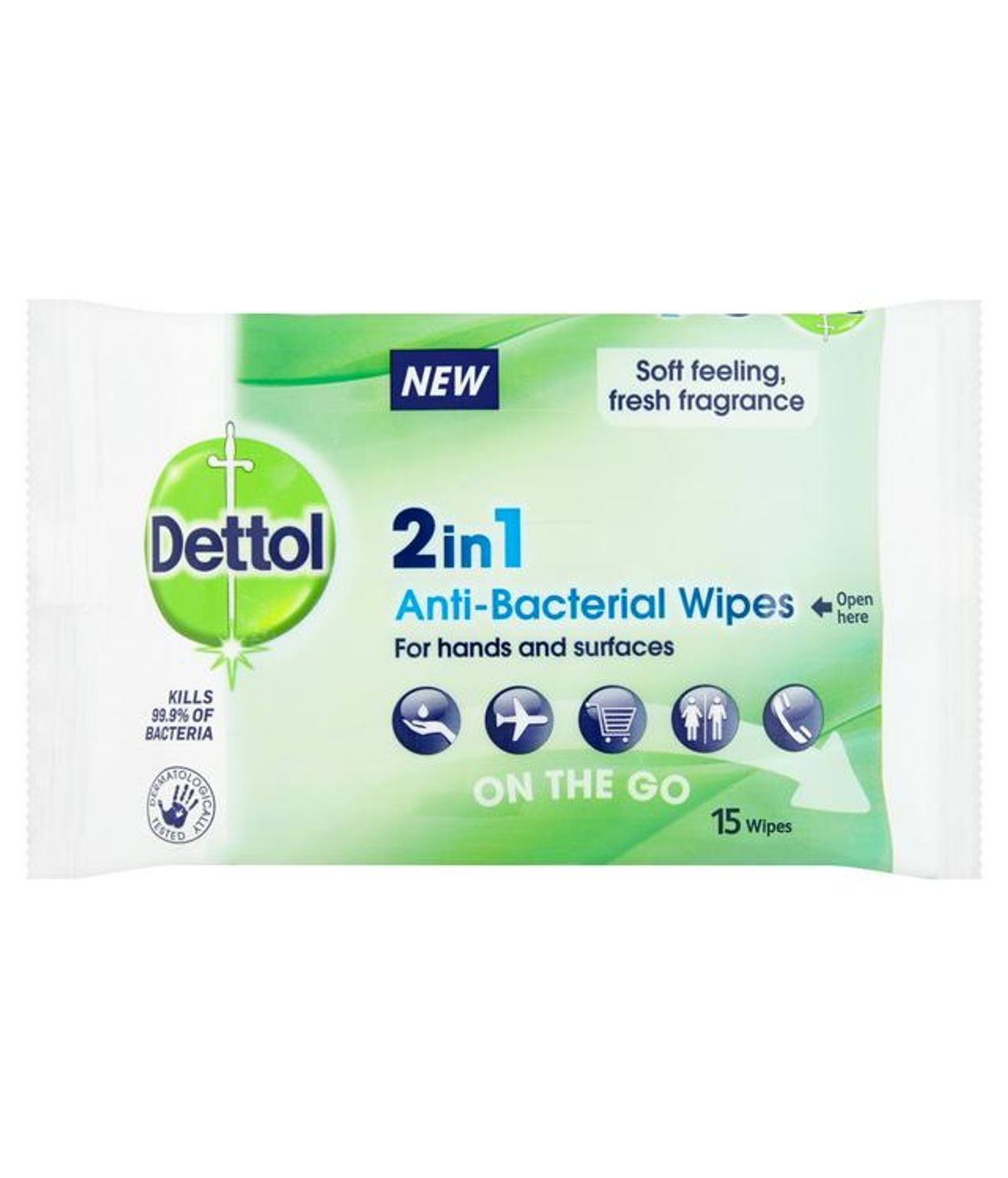 Dettol 2in1 Anti Bacterial Wipes 15stk