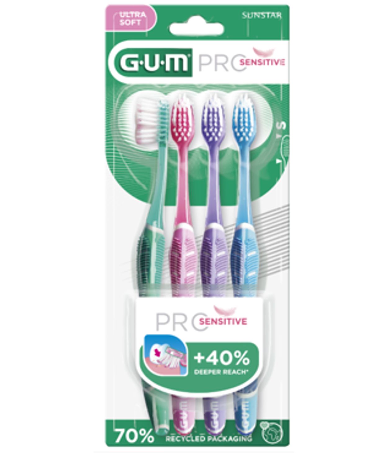 GUM Pro Sensitive 510 fjöldkyldupakki 4 stk