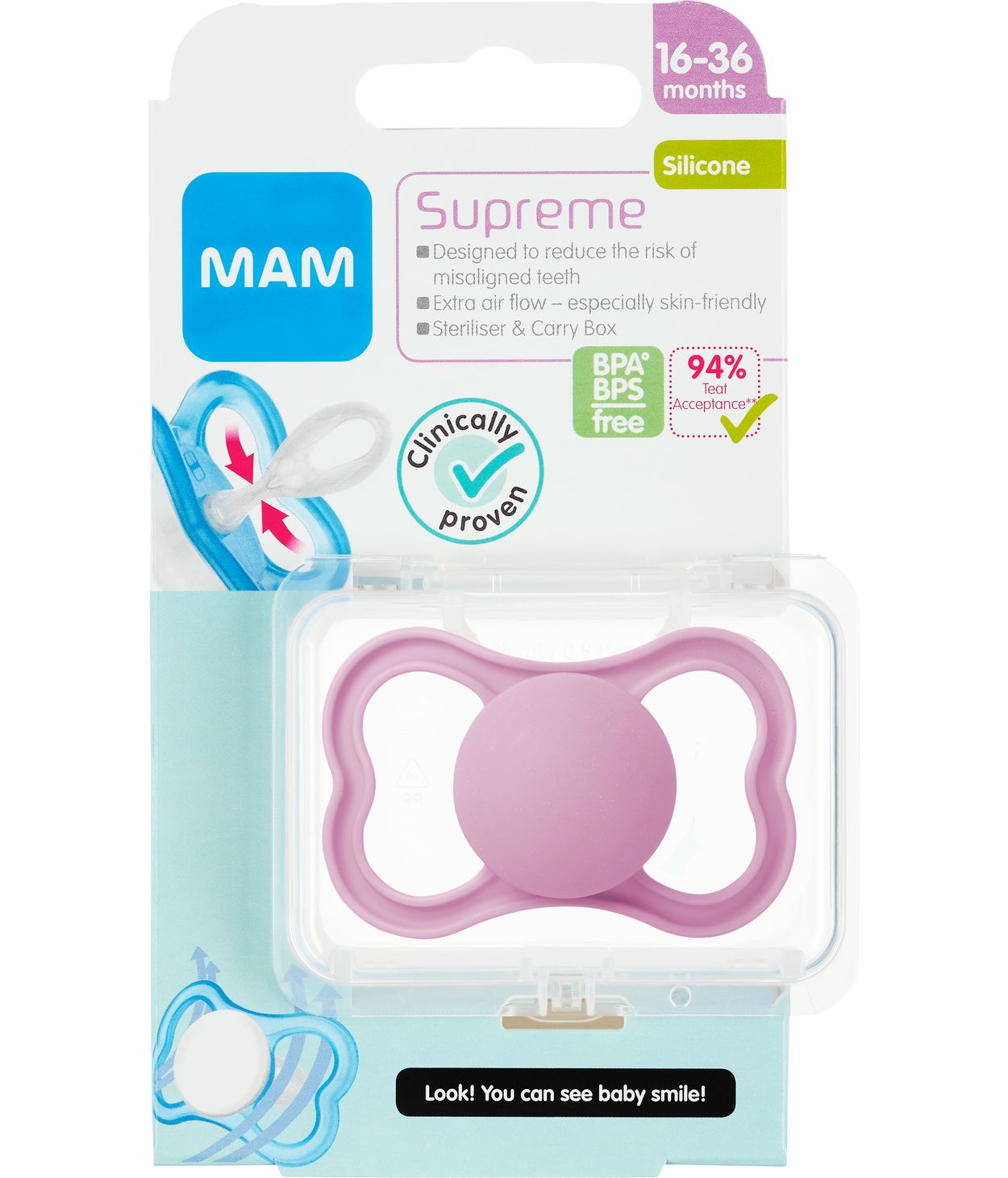 MAM Snuð Supreme 16-36m 1stk