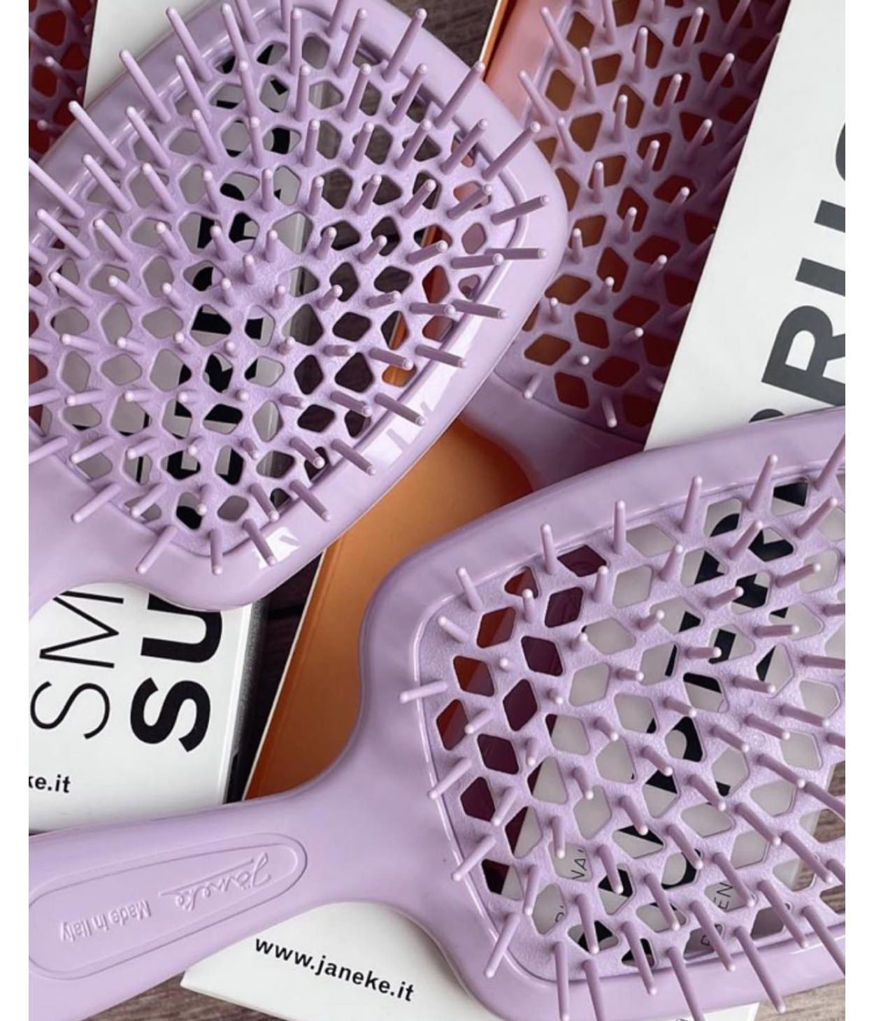 Janeke Hárbursti Ljósbleikur Lítill