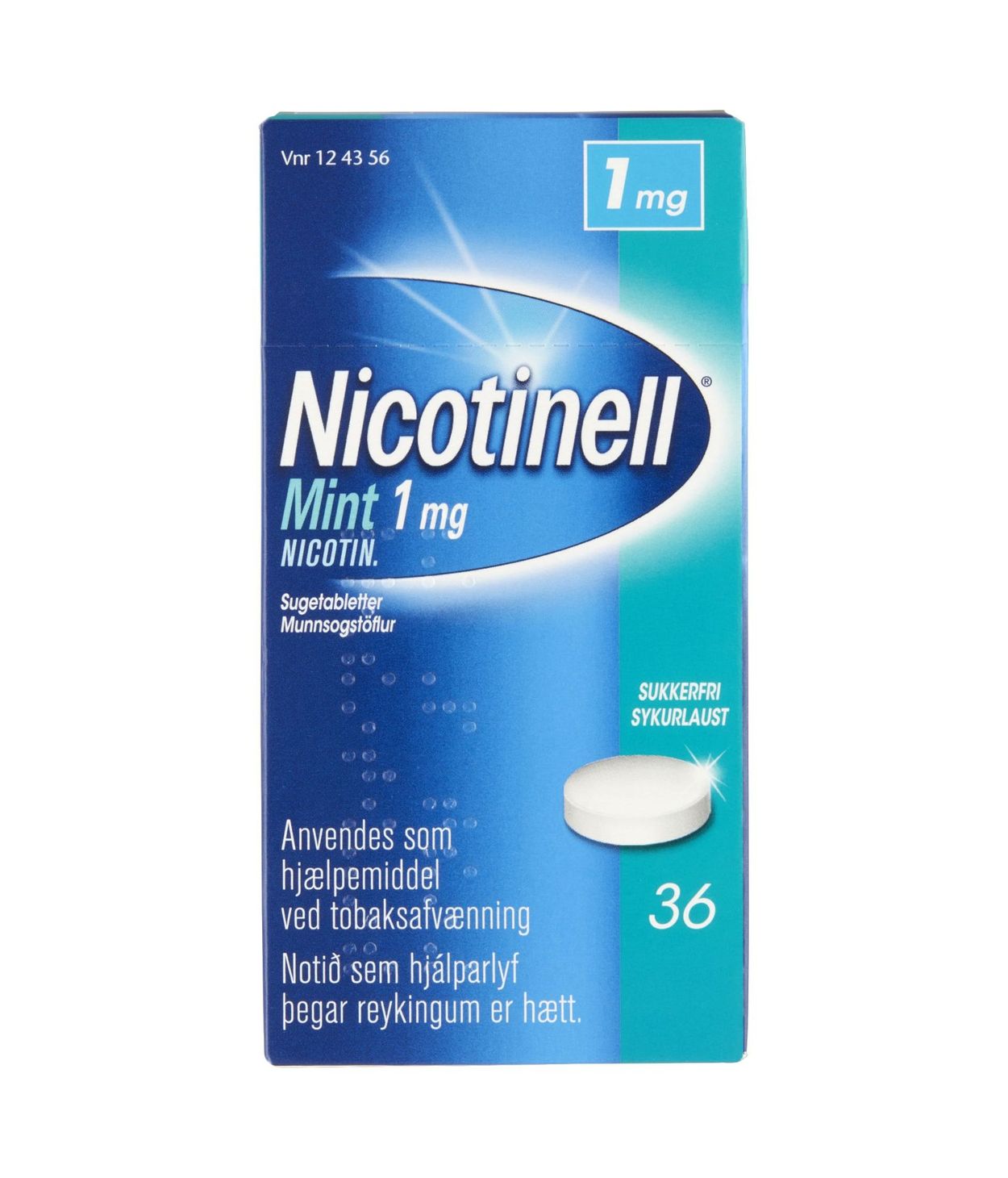 Nicotinell Mint munnsogstöflur 1 mg 36 stk