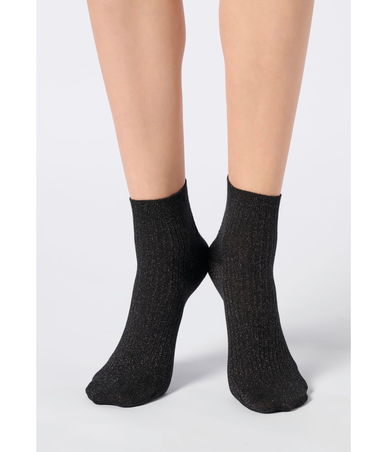 Oroblu Brilliand rib sneaker socks hvítir OS