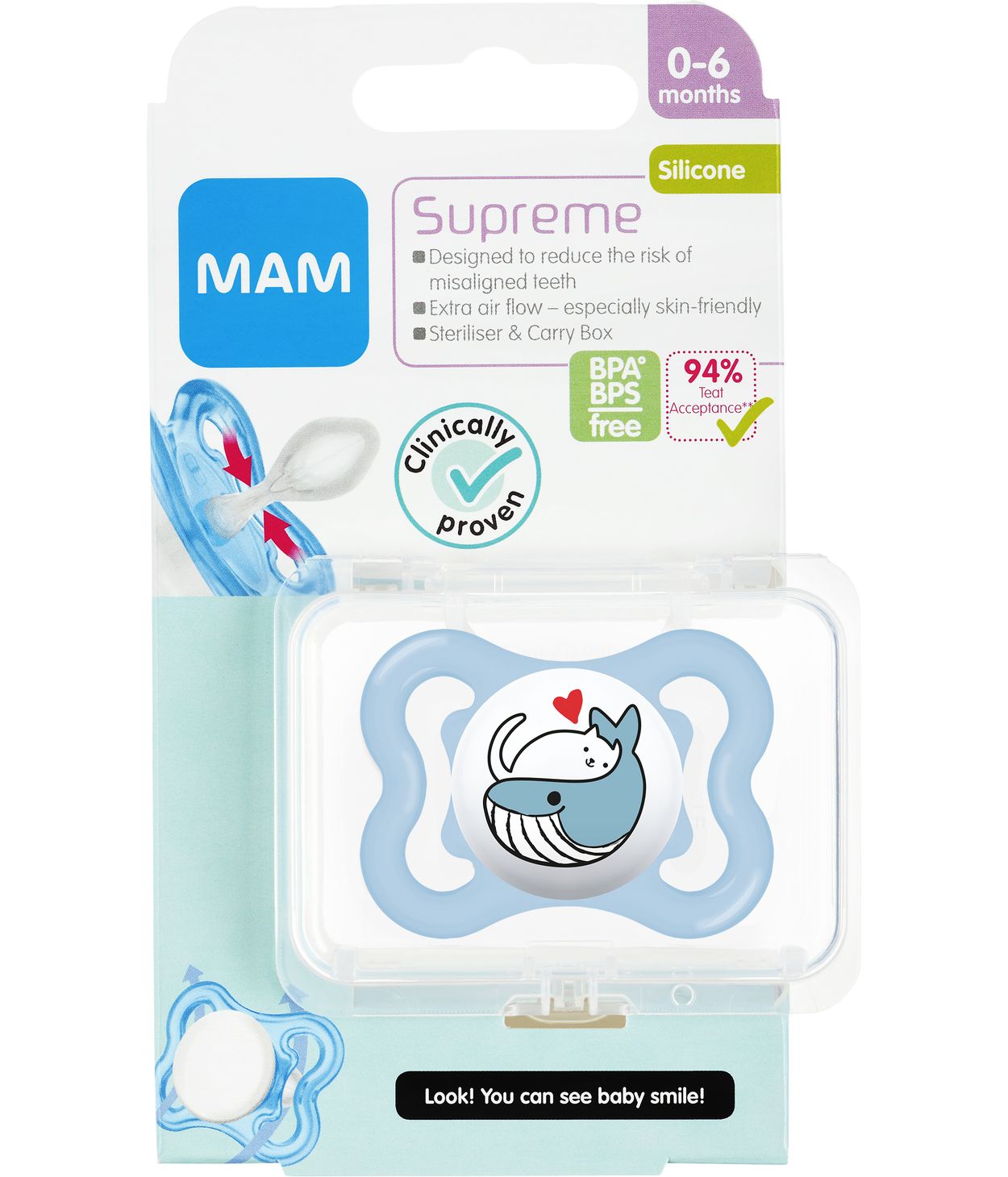 MAM Snuð Supreme 0-6m 1stk