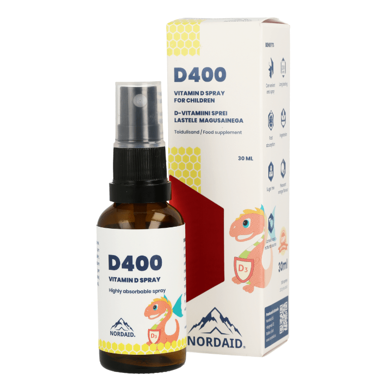 Nordaid D3 Spray 400iu fyrir börn 3-12 ára 30ml