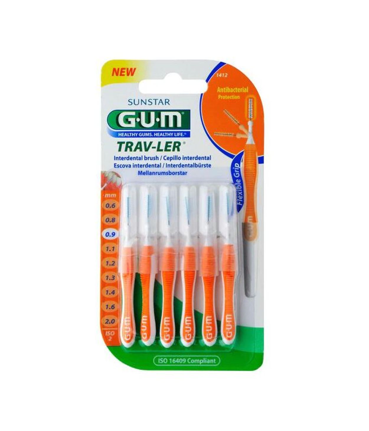 GUM Millitannburstar 0,9mm Orange 6stk