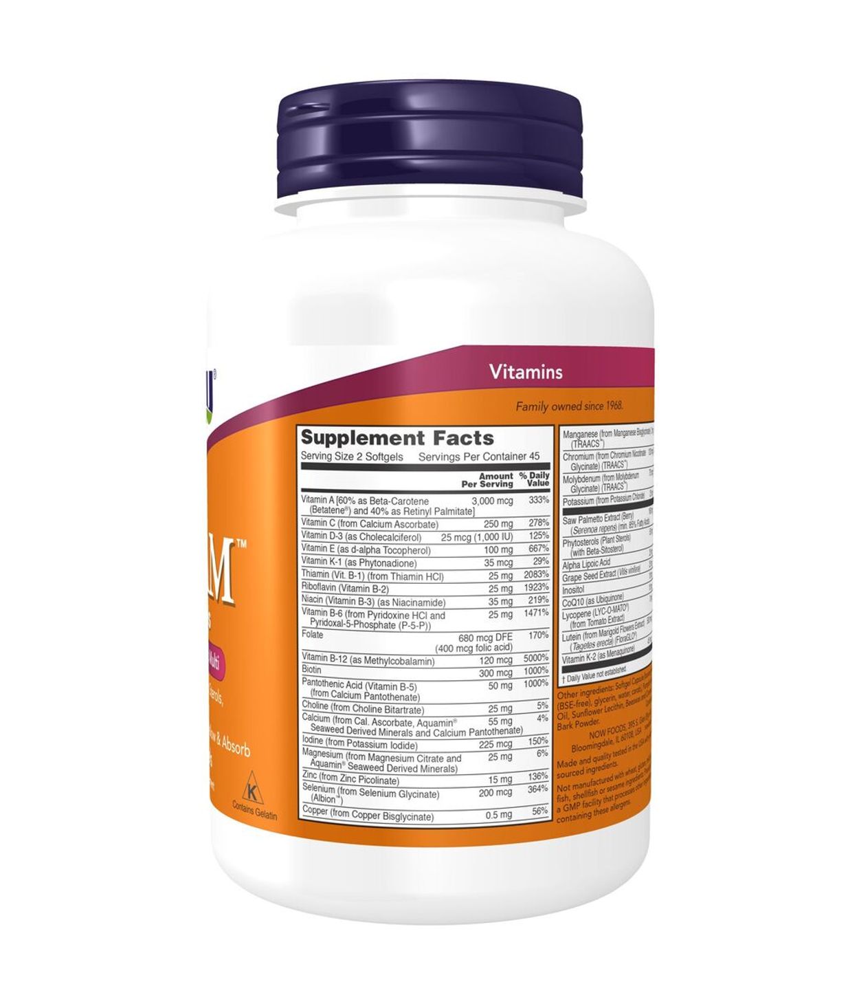 NOW Adams Men's Fjölvítamín 90stk